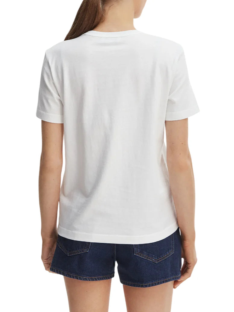 Calvin Klein Jeans T-shirt manica corta donna in jersey bianco LV047F227G YAF Calvin Klein Jeans