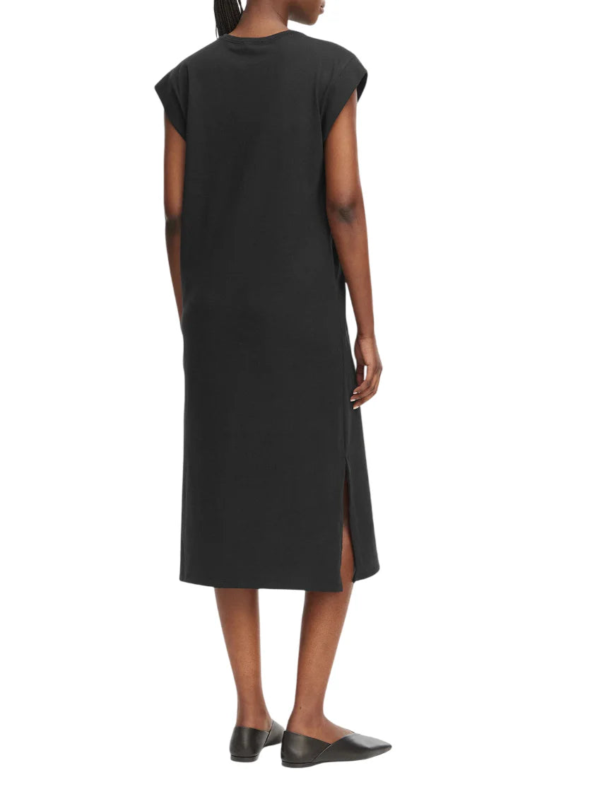 Calvin Klein Jeans abito midi in cotone manica corta nero LV047F245G UB1 Calvin Klein Jeans