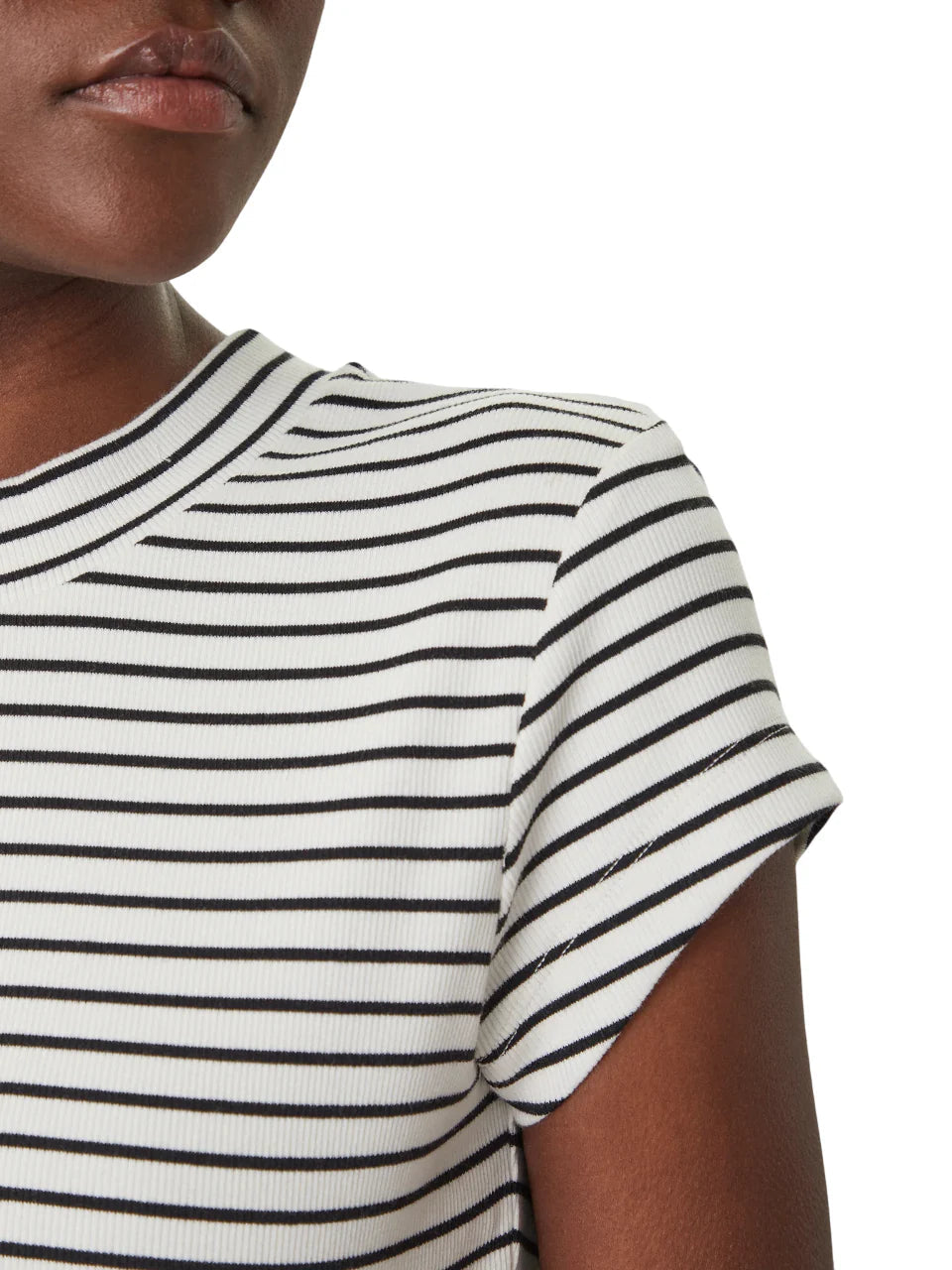Calvin Klein Jeans T-shirt crop donna a righe panna nero LV047F833G XDY Calvin Klein Jeans