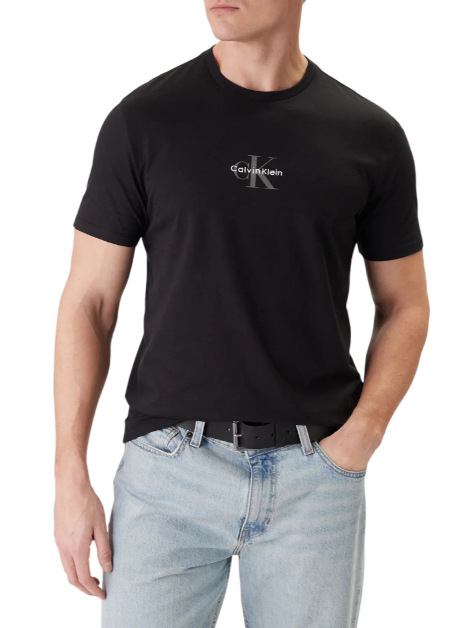 Calvin Klein Jeans T-shirt manica corta con logo uomo nero LV04RB866G UB1 Calvin Klein Jeans