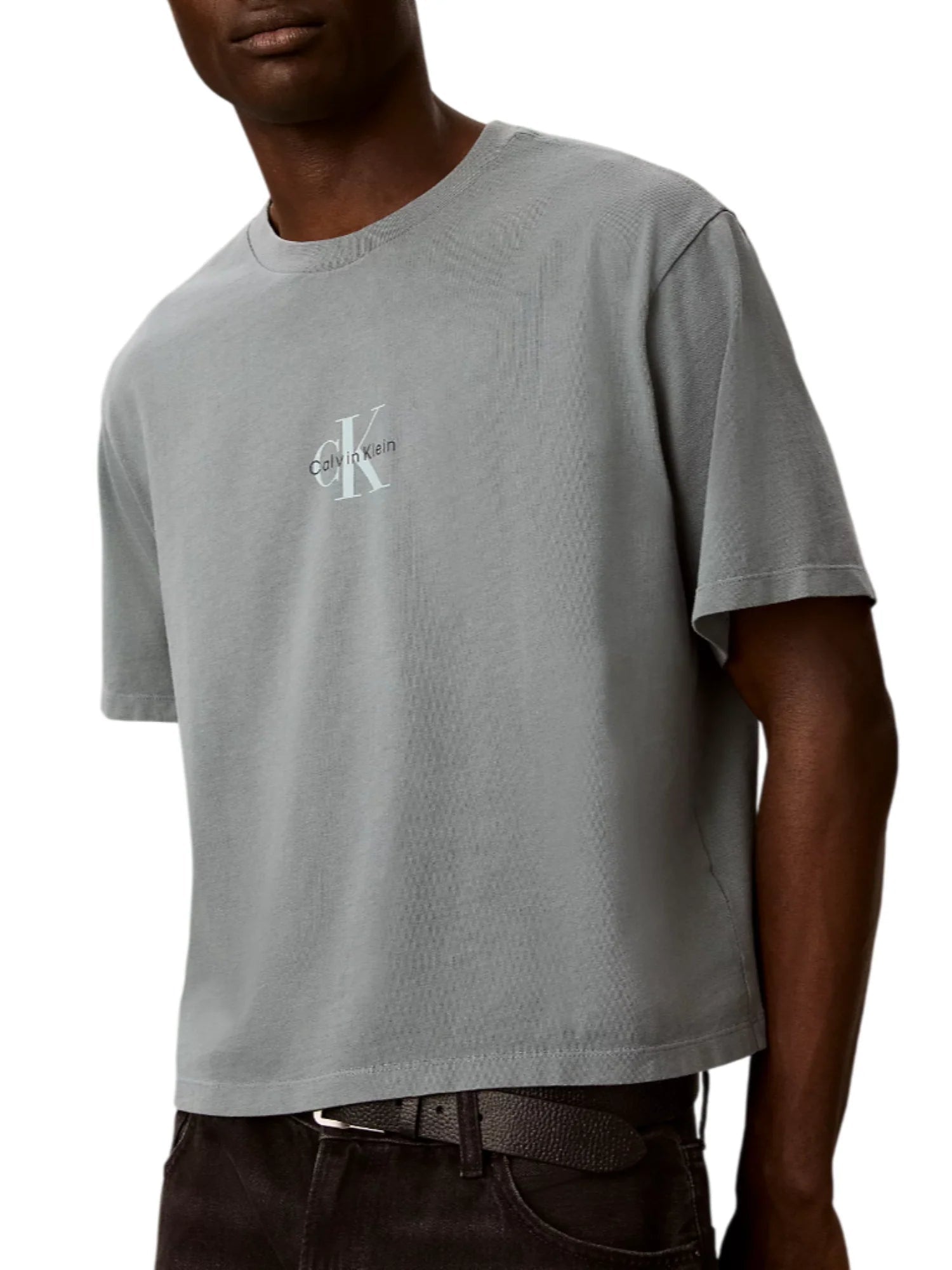Calvin Klein Jeans T-shirt uomo manica corta con logo verde LV04RC249G 5K3 Calvin Klein Jeans