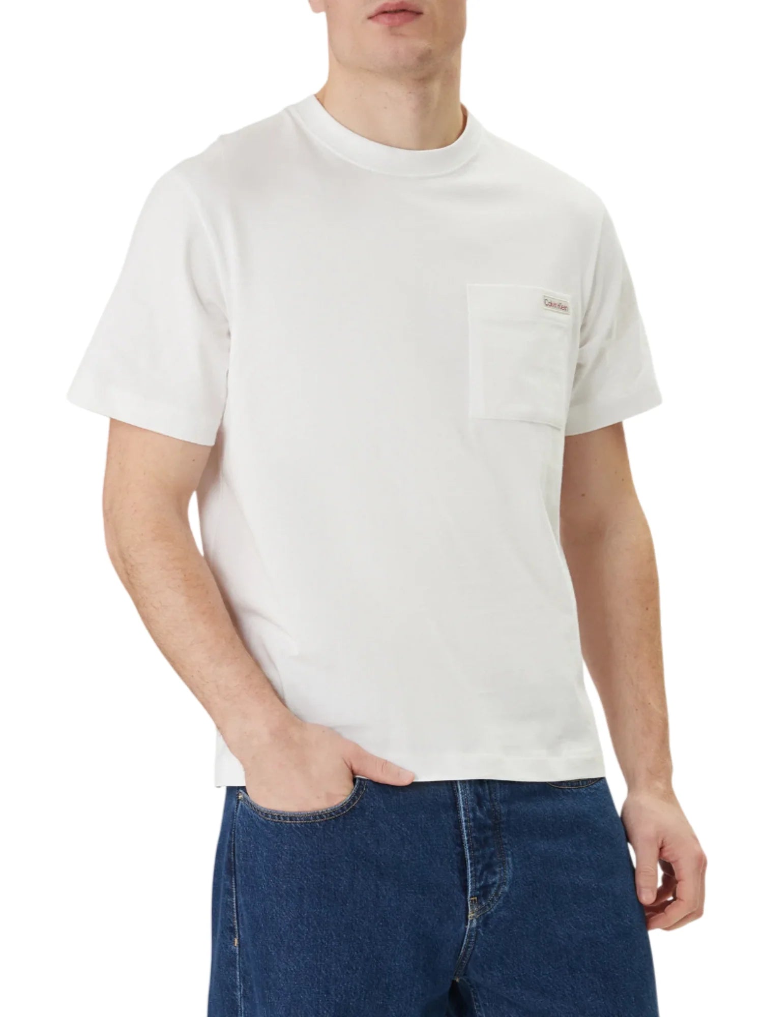 Calvin Klein Jeans T-shirt manica corta con taschino bianco LV04RF280G YAF Calvin Klein Jeans