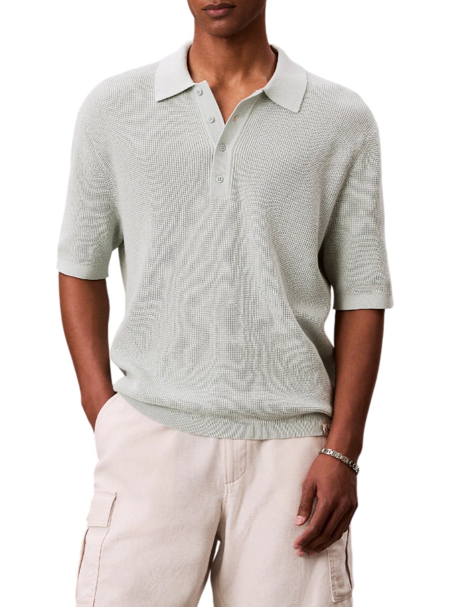 Calvin Klein Jeans polo uomo manica corta verde acqua LV04RF316G 3Q0 Calvin Klein Jeans