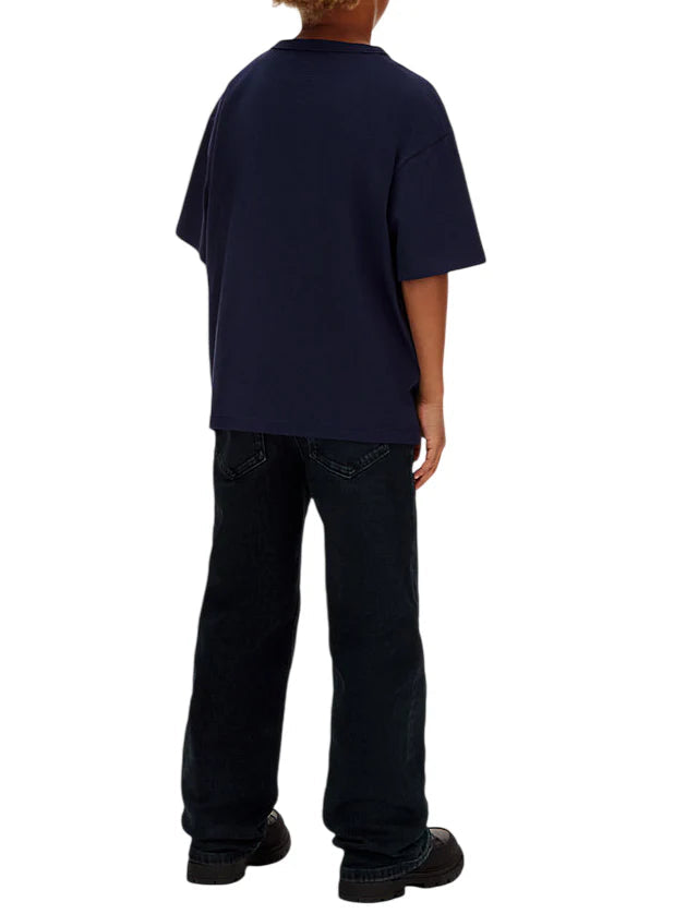 Calvin Klein Jeans T-shirt bambino manica corta stampa logo blu LVCKSJA02B CFE Calvin Klein Jeans