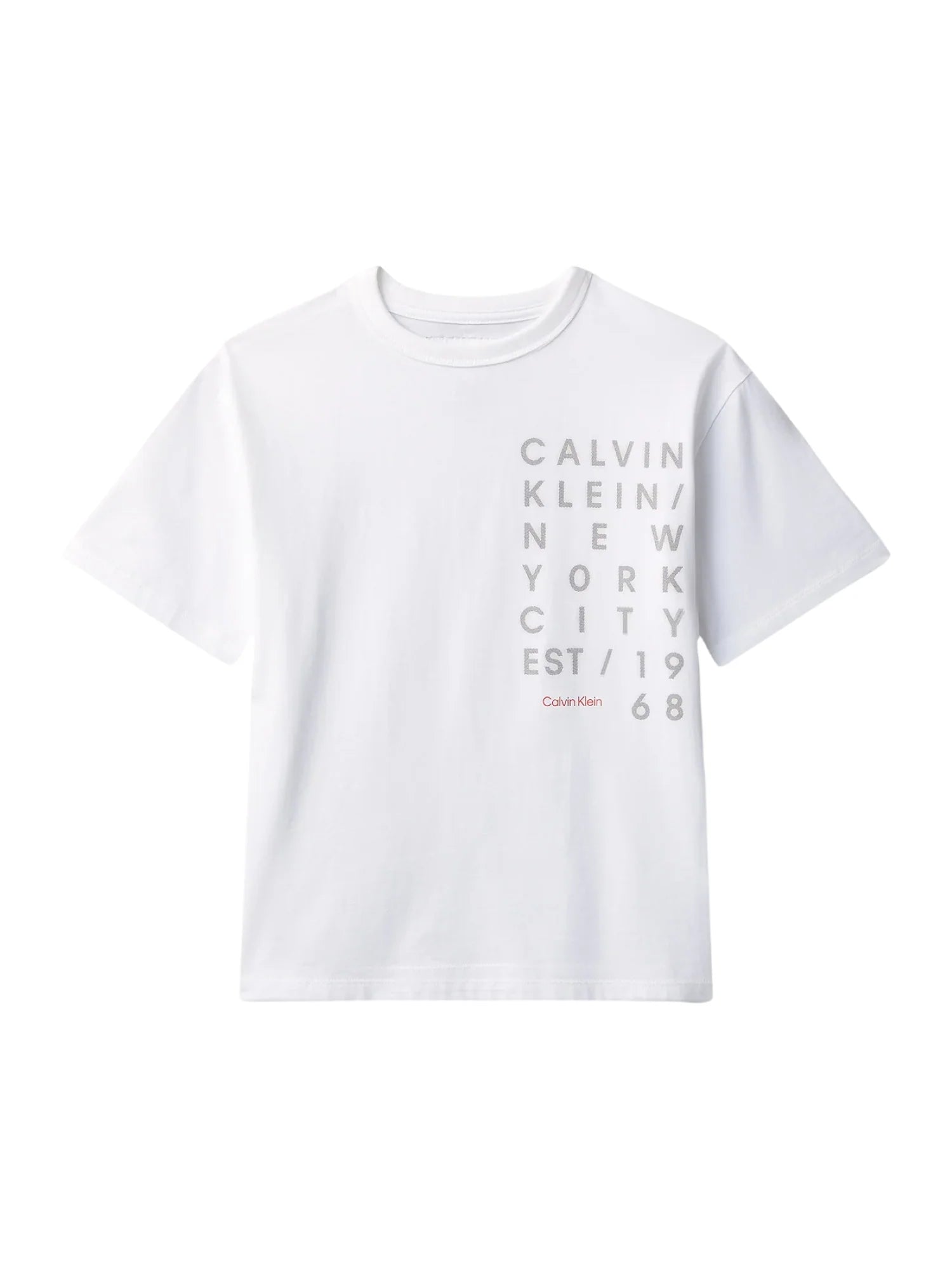 Calvin Klein Jeans T-shirt bambino manica corta stampa logo bianco LVCKSJA02B YAF Calvin Klein Jeans