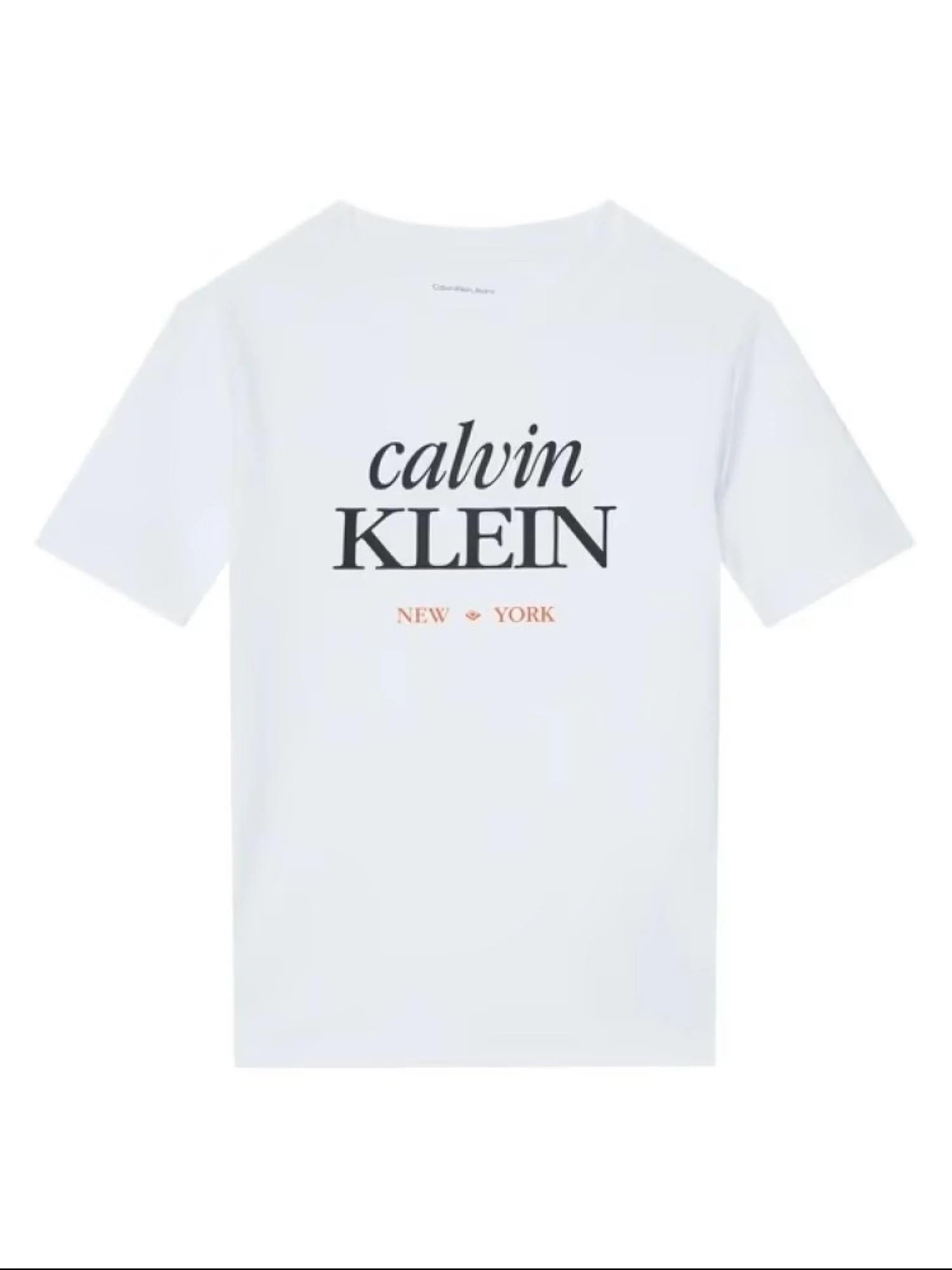 Calvin Klein Jeans T-shirt unisex bambino con logo bianco LVCKSJA07B YAF Calvin Klein Jeans