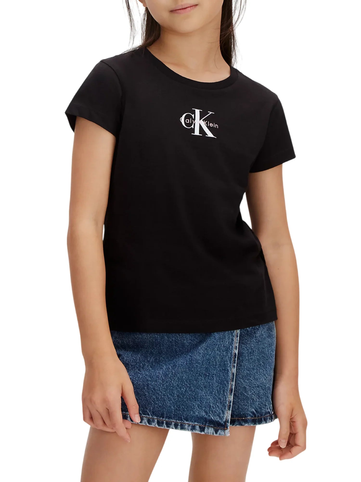 Calvin Klein Jeans T-shirt bambina manica corta con logo nero LVCKSJA15G BEH Calvin Klein Jeans