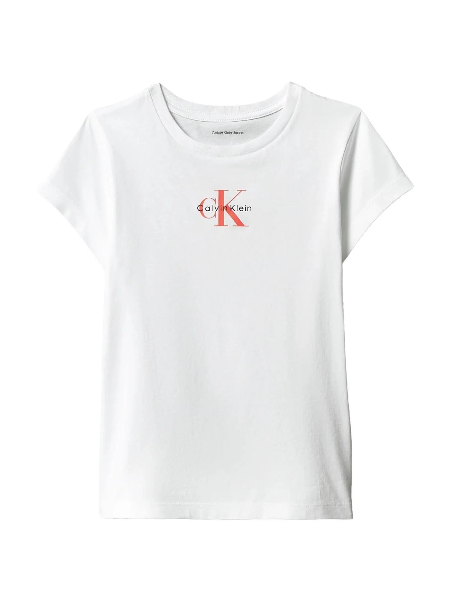 Calvin Klein T-shirt bambina manica corta con logo bianco LVCKSJA15G YAF Calvin Klein Jeans