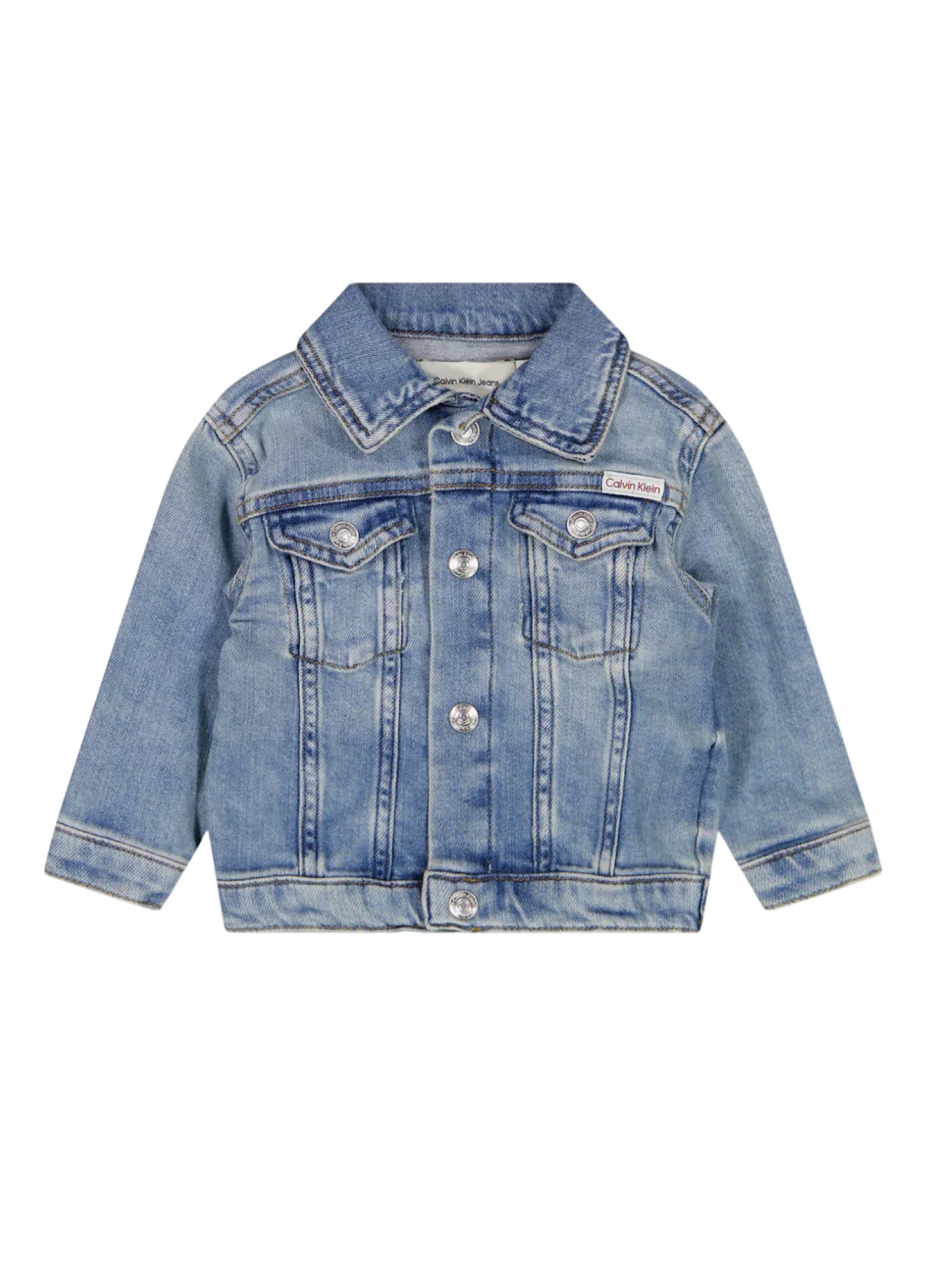 Calvin Klein Jeans giubbino neonato in denim lavaggio medio LVCKSJD04B 1A4 Calvin Klein Jeans