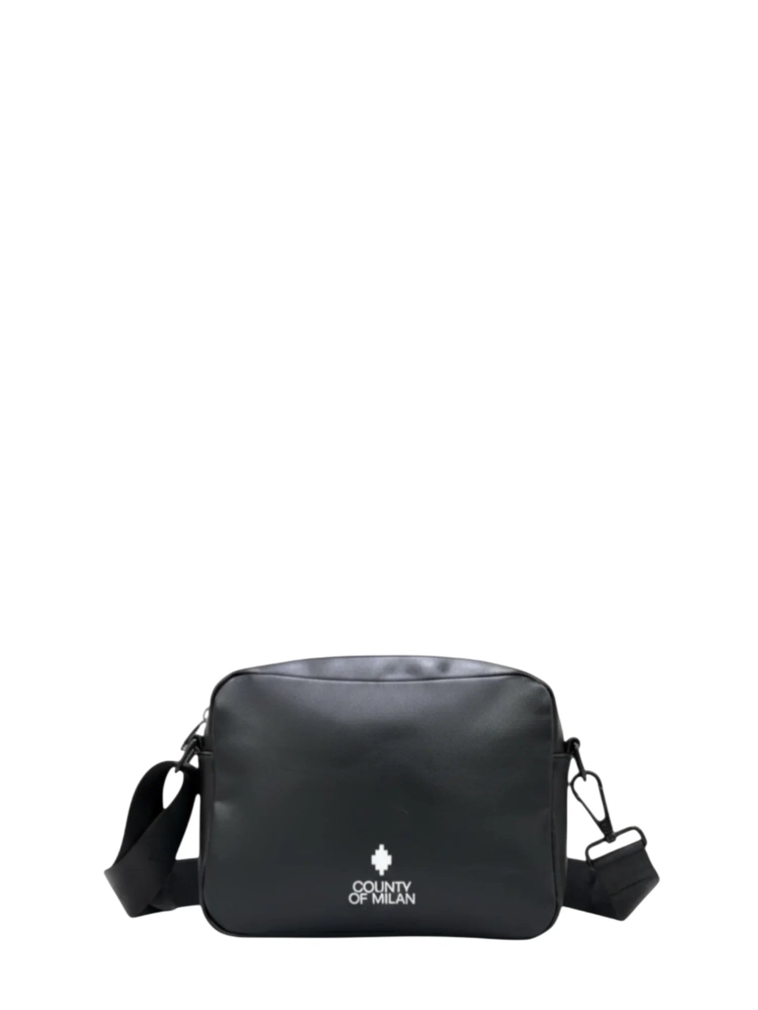County of Milan borsa a tracolla donna in ecopelle nero COMAS260350 BLACK-WHITE COUNTY OF MILAN