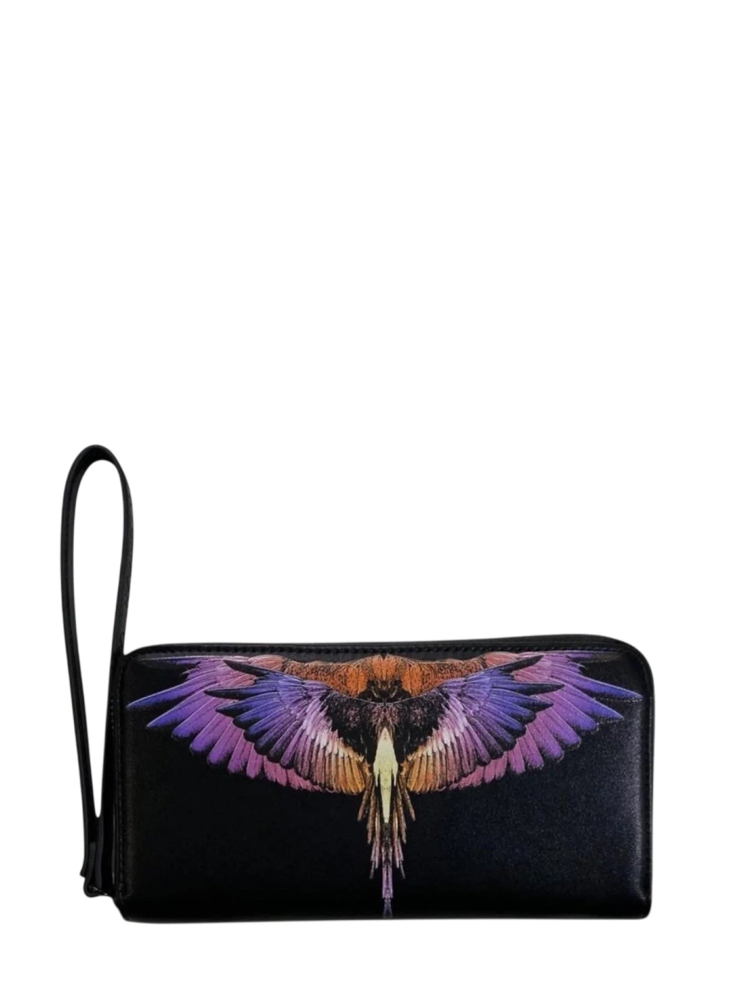 County of Milan portafogli uomo in ecopelle con stampa iconica nero COMAS260383 BLACK-ORANGE WINGS COUNTY OF MILAN
