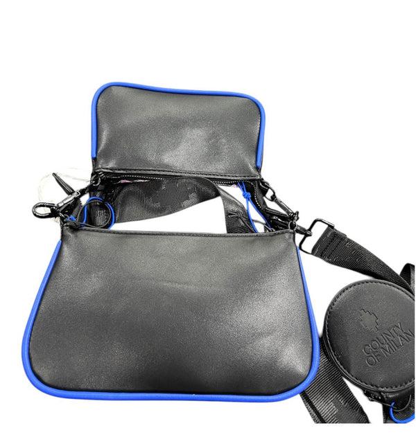 County of Milan borsa donna triplo design in ecopelle nero COMAS260433 BLACK-ORANGE WINGS COUNTY OF MILAN