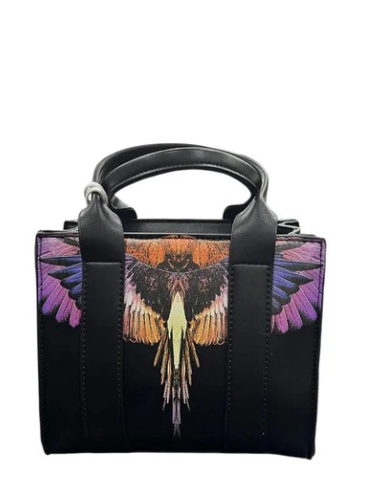 County of Milan borsa a mano donna con stampa iconica nero COMAS260450 BLACK-ORANGE WINGS COUNTY OF MILAN