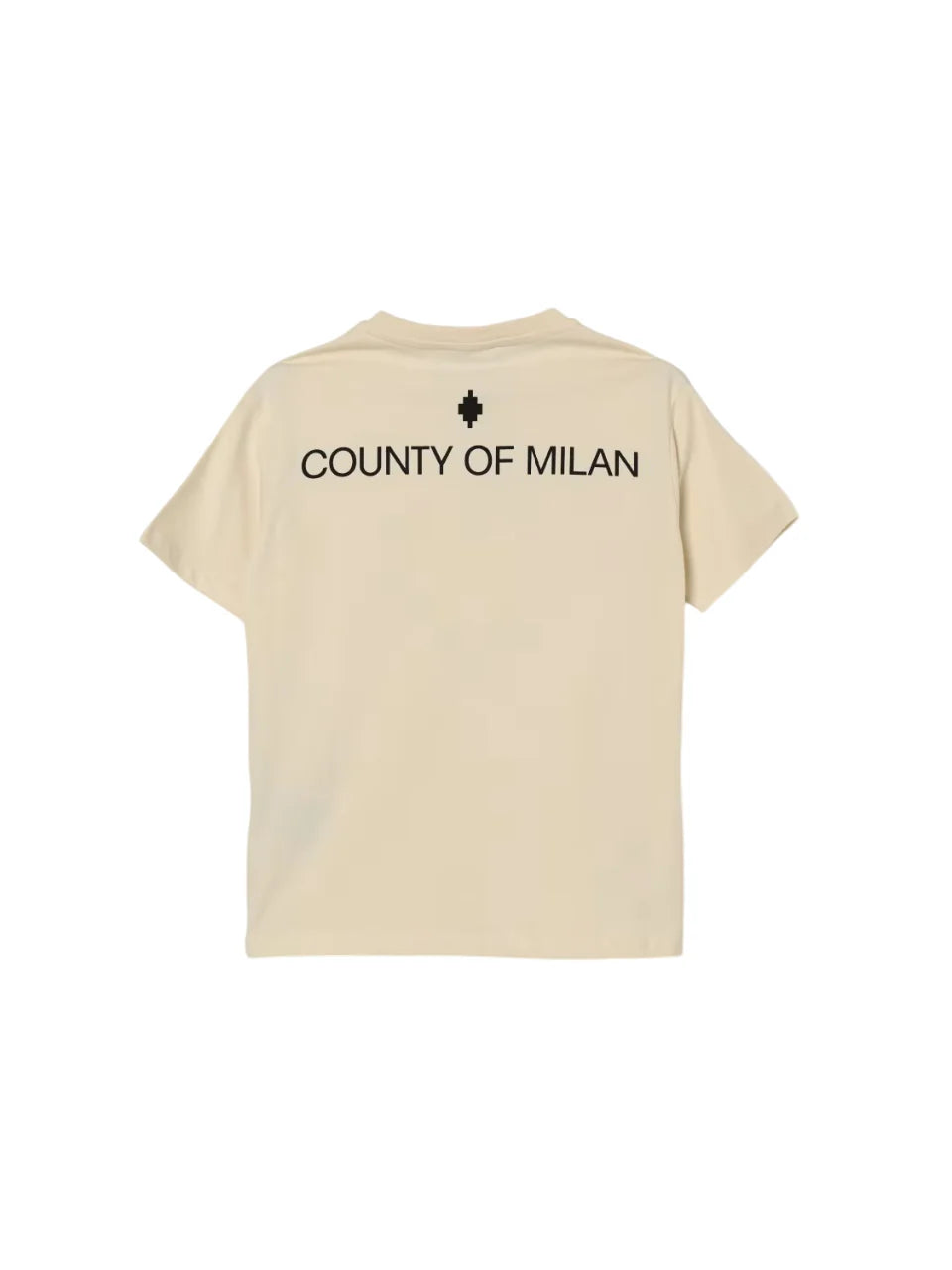 County of Milan T-shirt bambino manica corta con stampa aquila beige S6CMJBTH048 412 COUNTY OF MILAN KIDS