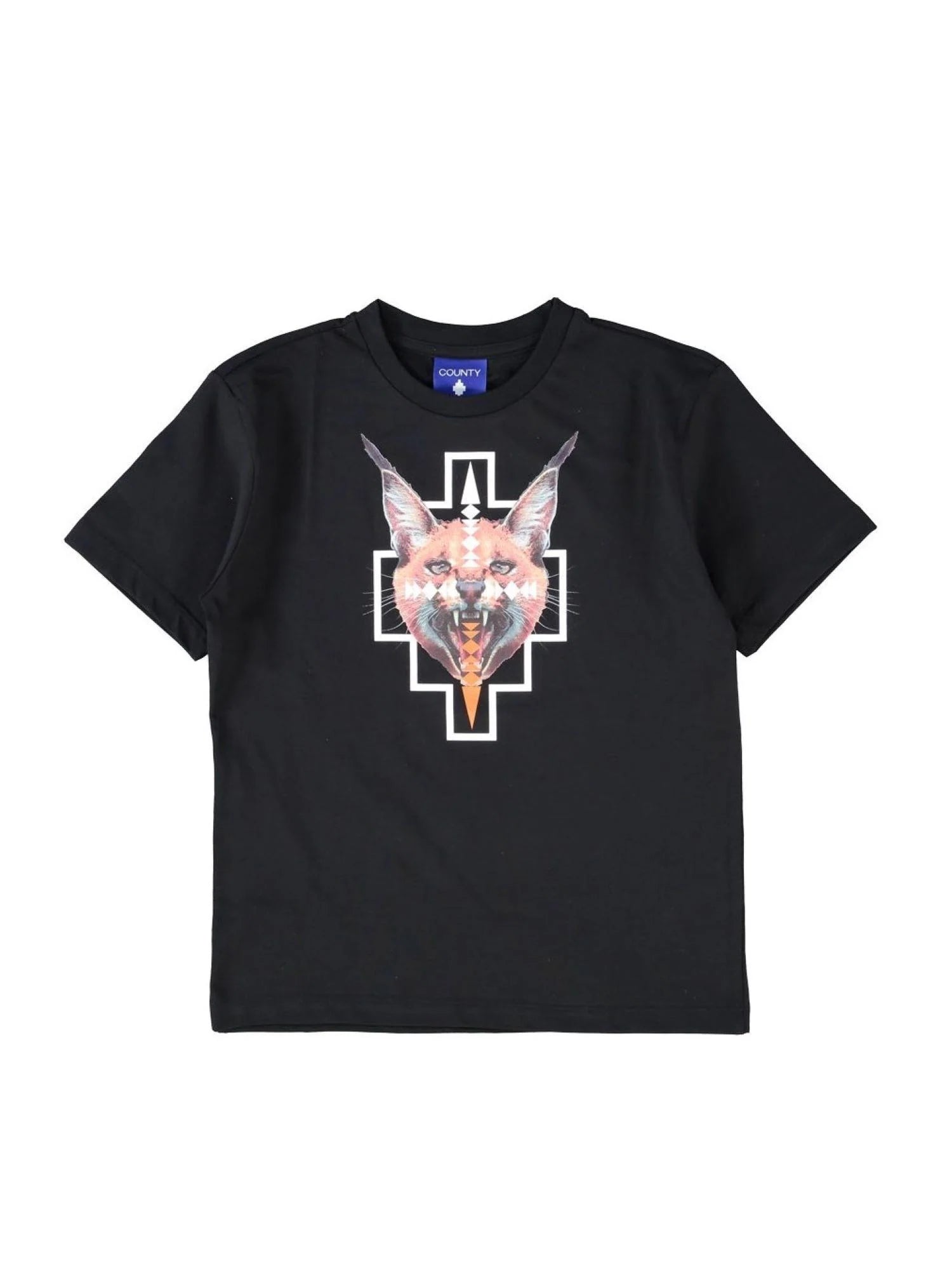 County of Milan T-shirt bambino manica corta con stampe nero S6CMJBTH052 110 COUNTY OF MILAN KIDS
