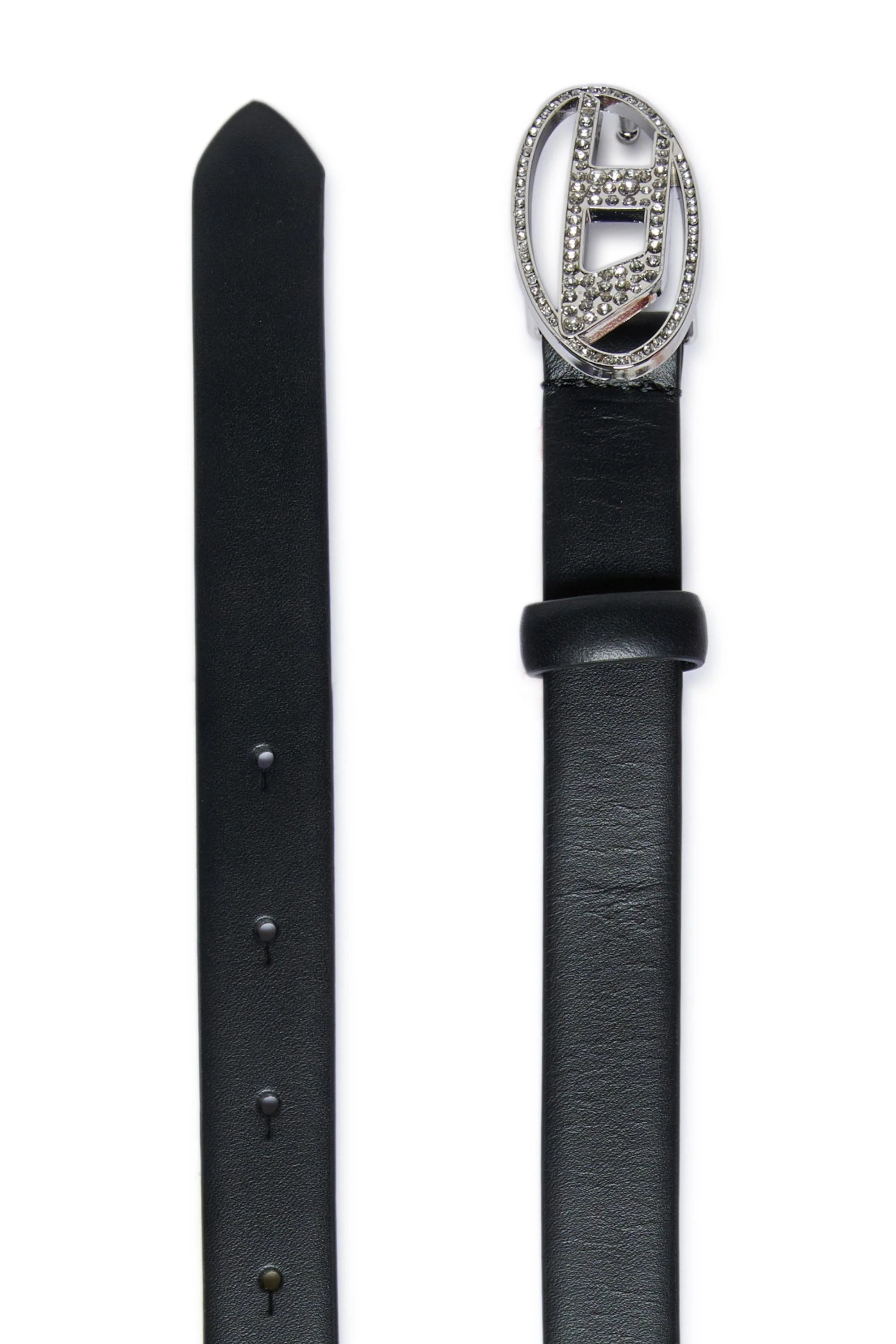 Diesel cintura in pelle con logo strass nero J02524-KXBLR K900 DIESEL