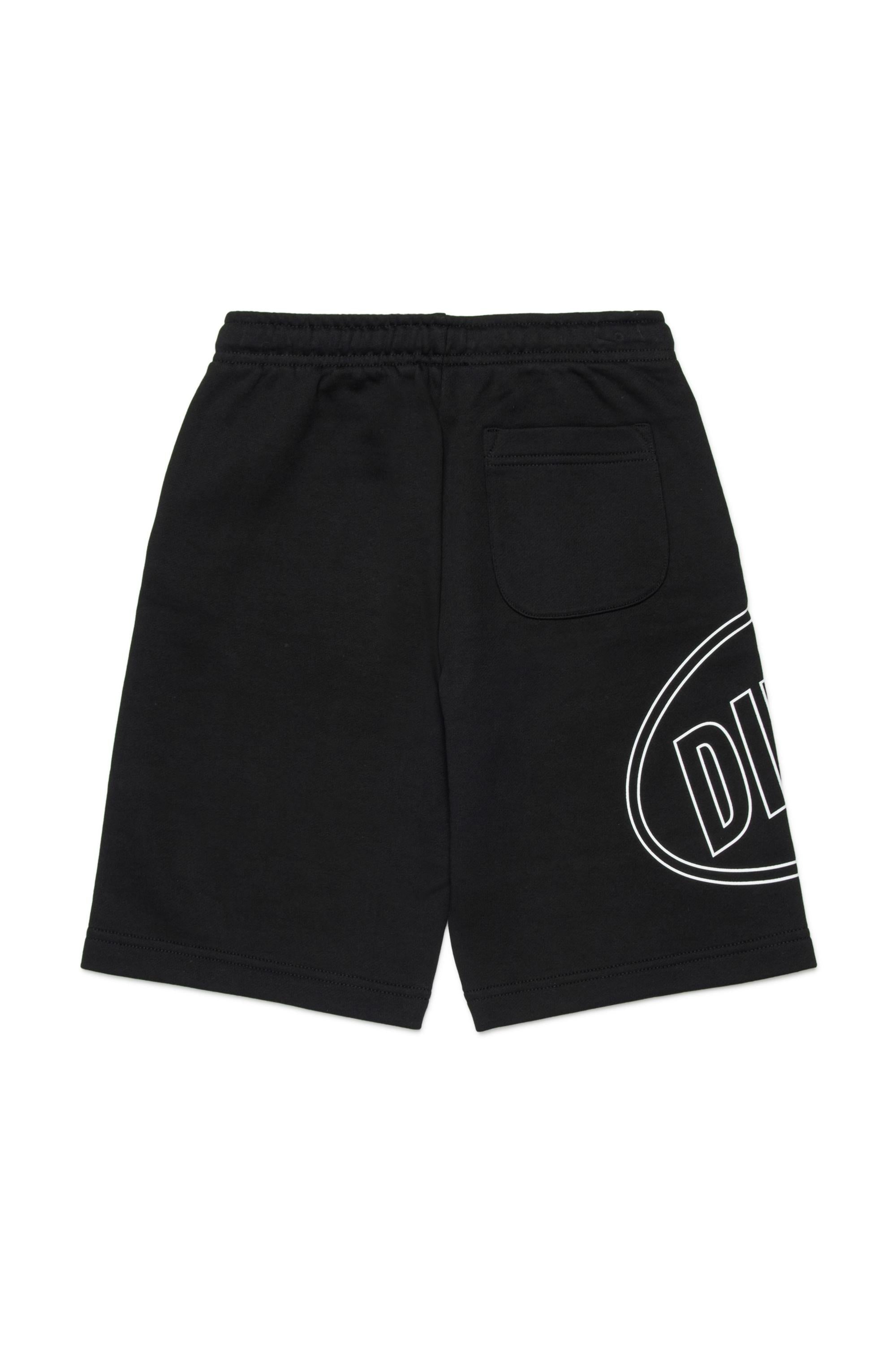 Diesel bermuda bambino in felpa con logo nero J02676-0GEAD K900 DIESEL