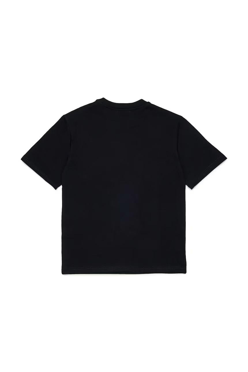 Diesel T-shirt bambino con maxi logo nero giallo J02737-00YI9 K900 DIESEL