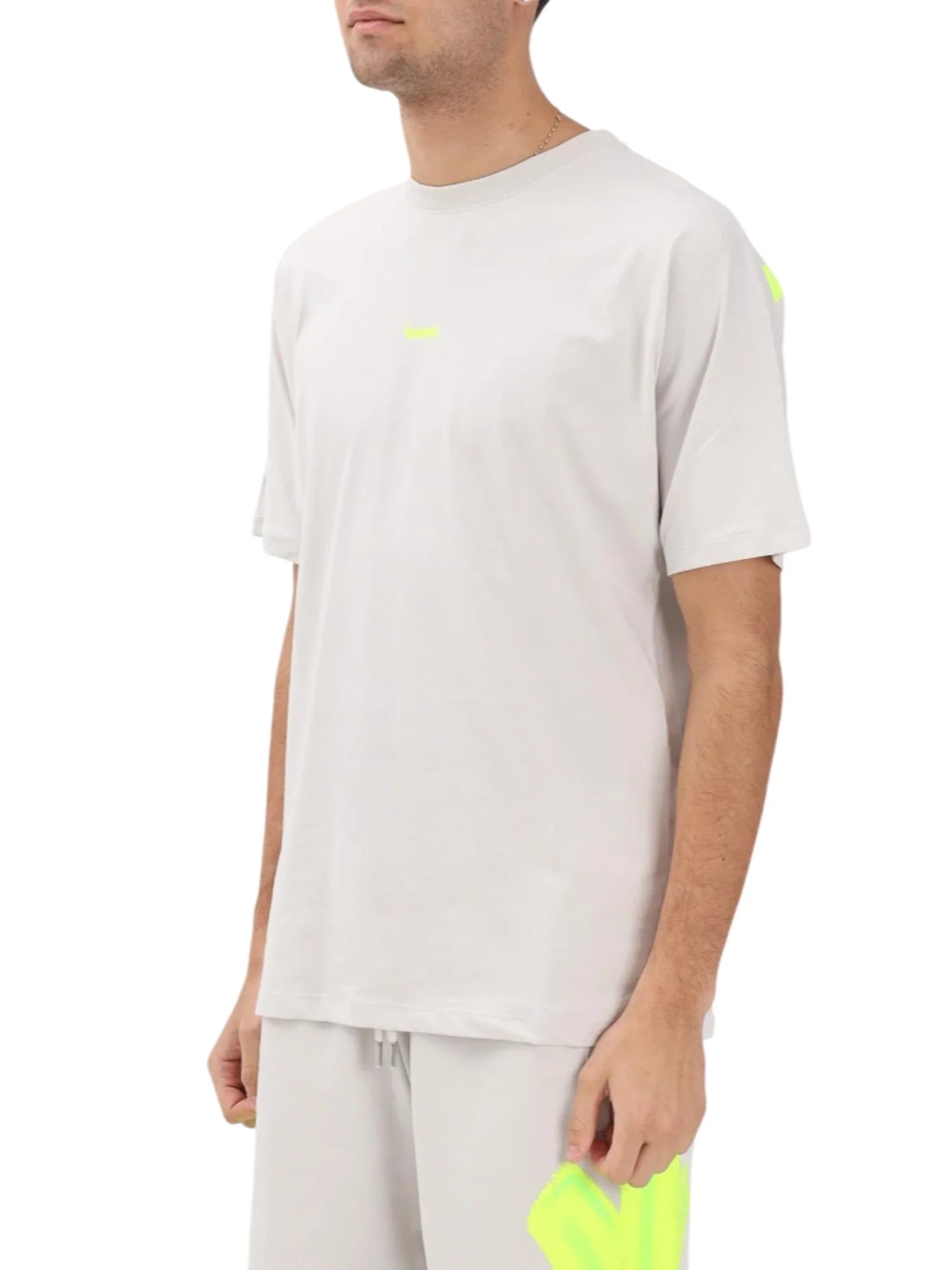 Disclaimer T-shirt uomo manica corta stampa logo grigio chiaro 55401 GHIACCIO-ST.G.FLUO DISCLAIMER