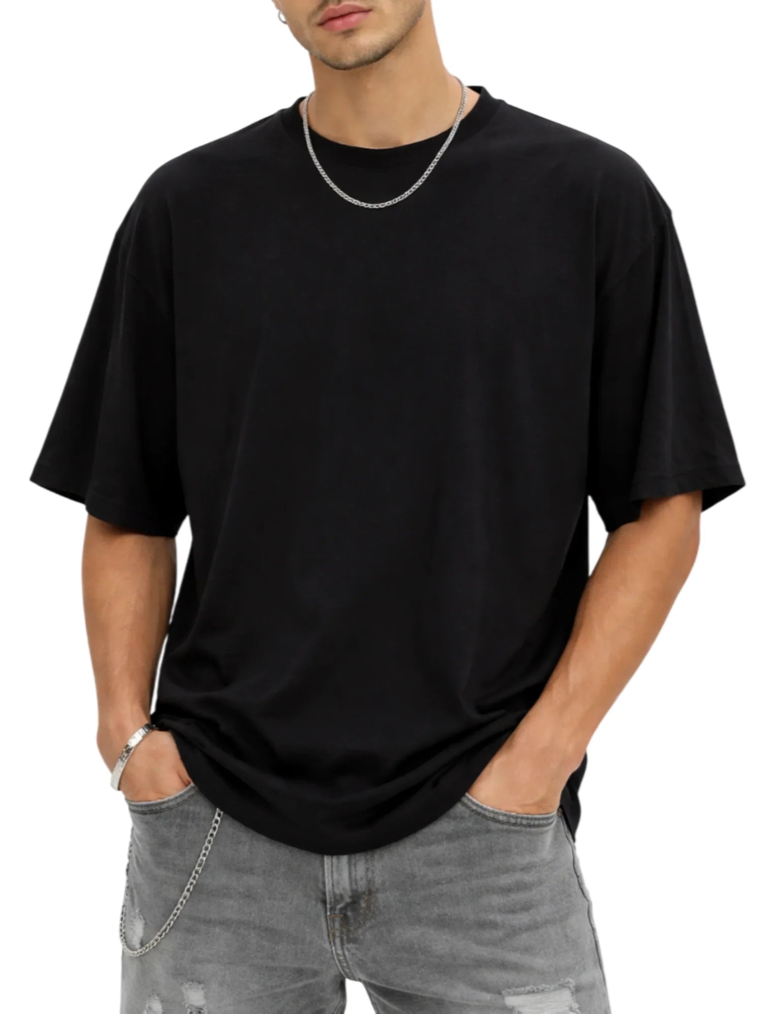 Disclaimer T-shirt uomo oversize manica corta nero 55484 NERO DISCLAIMER