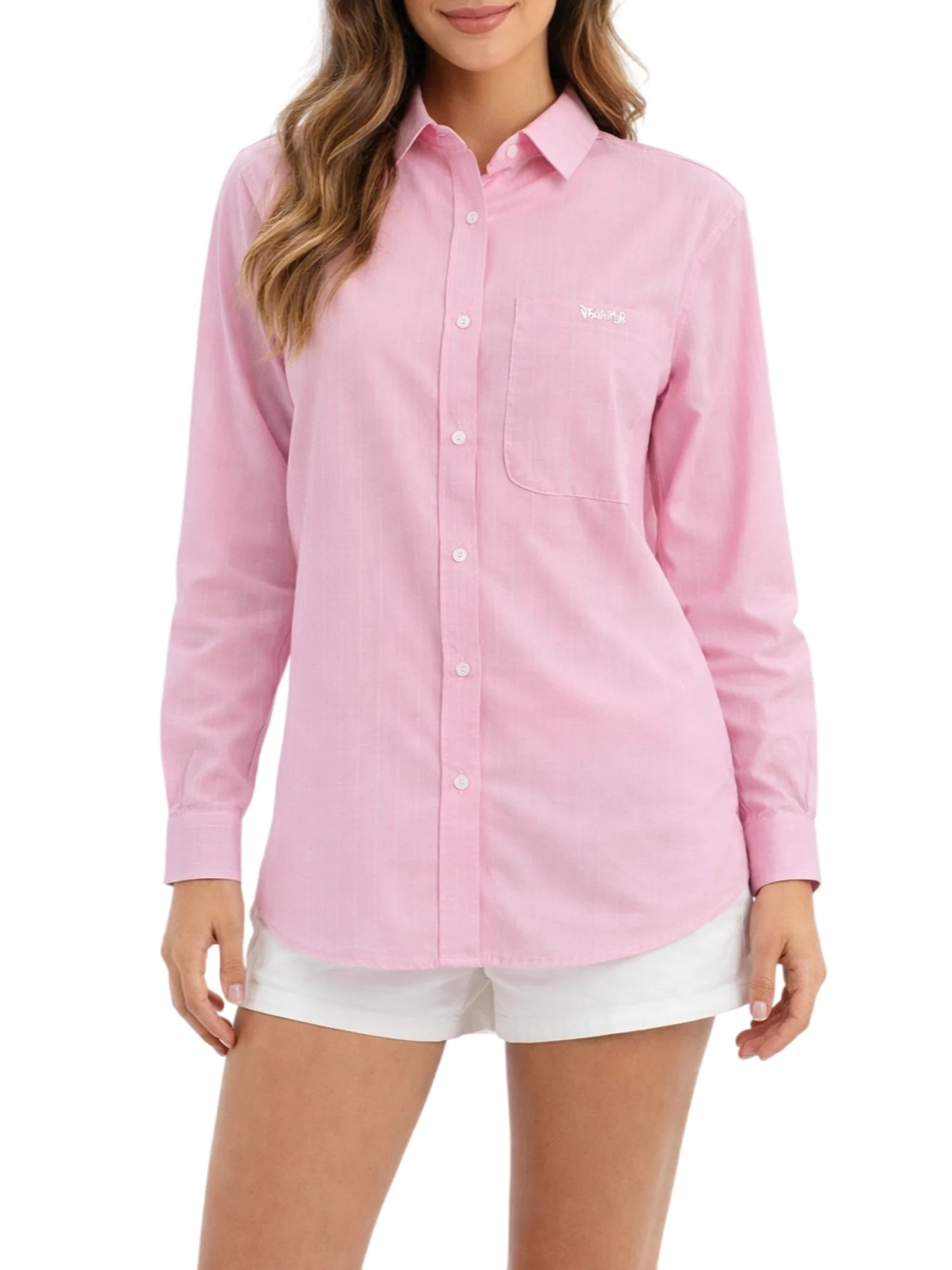Disclaimer camicia gessata lurex donna rosa 55606 ROSA LUREX DISCLAIMER