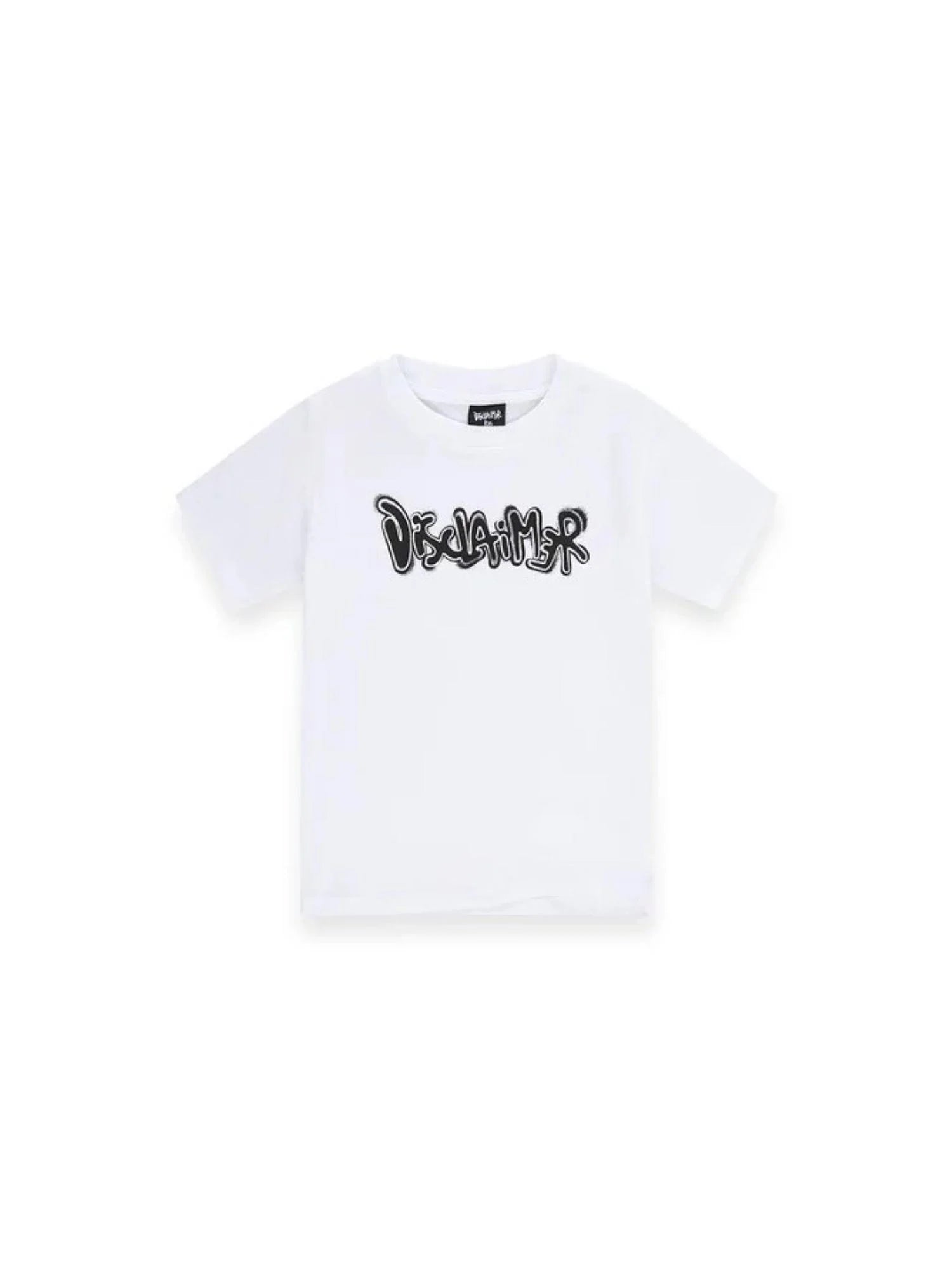 Disclaimer T-shirt bambino in jersey con logo bianco 58802 BIANCO-ST.NERO DISCLAIMER