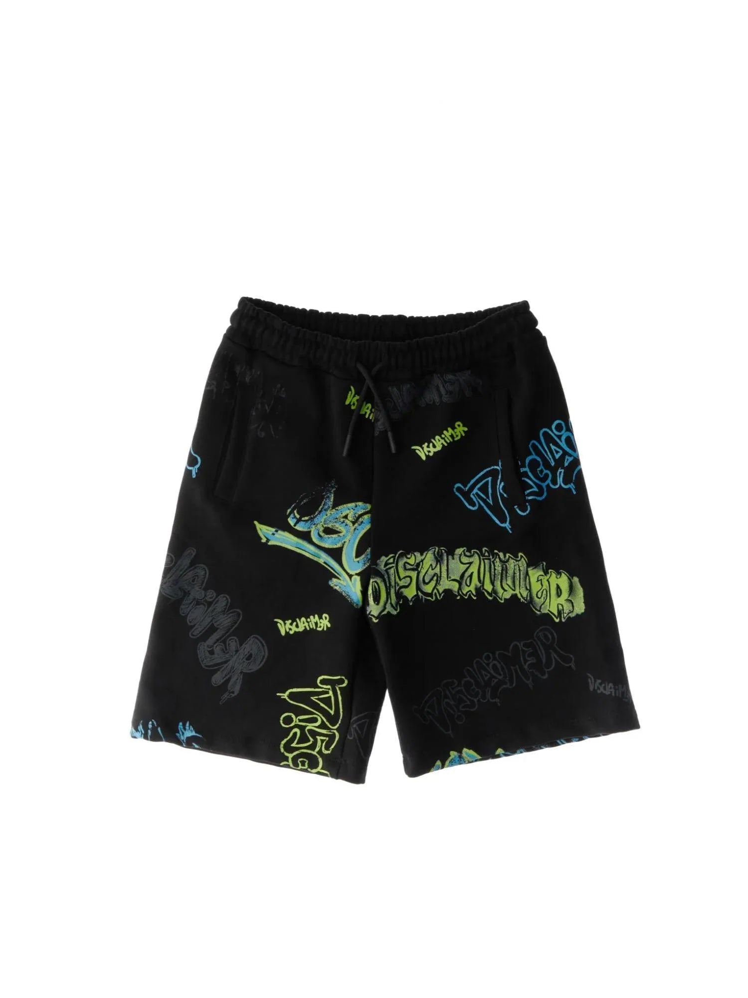 Disclaimer bermuda bambino con stampe logo multicolor nero 58818 NERO DISCLAIMER