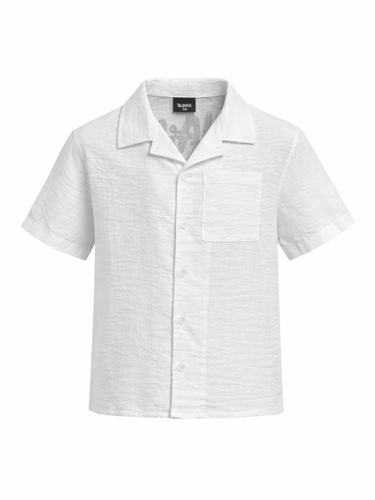 Disclaimer camicia bambino manica corta stampa logo bianco 58849 BIANCO DISCLAIMER