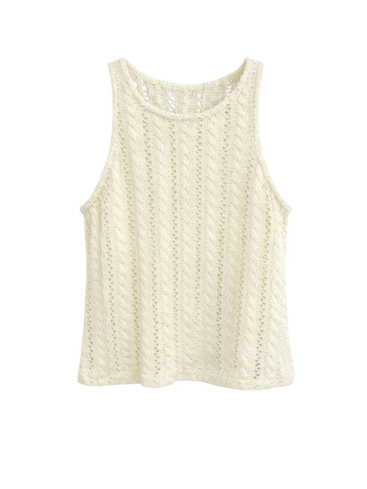 Disclaimer canotta bambina in maglia crochet panna 58933 LATTE DISCLAIMER