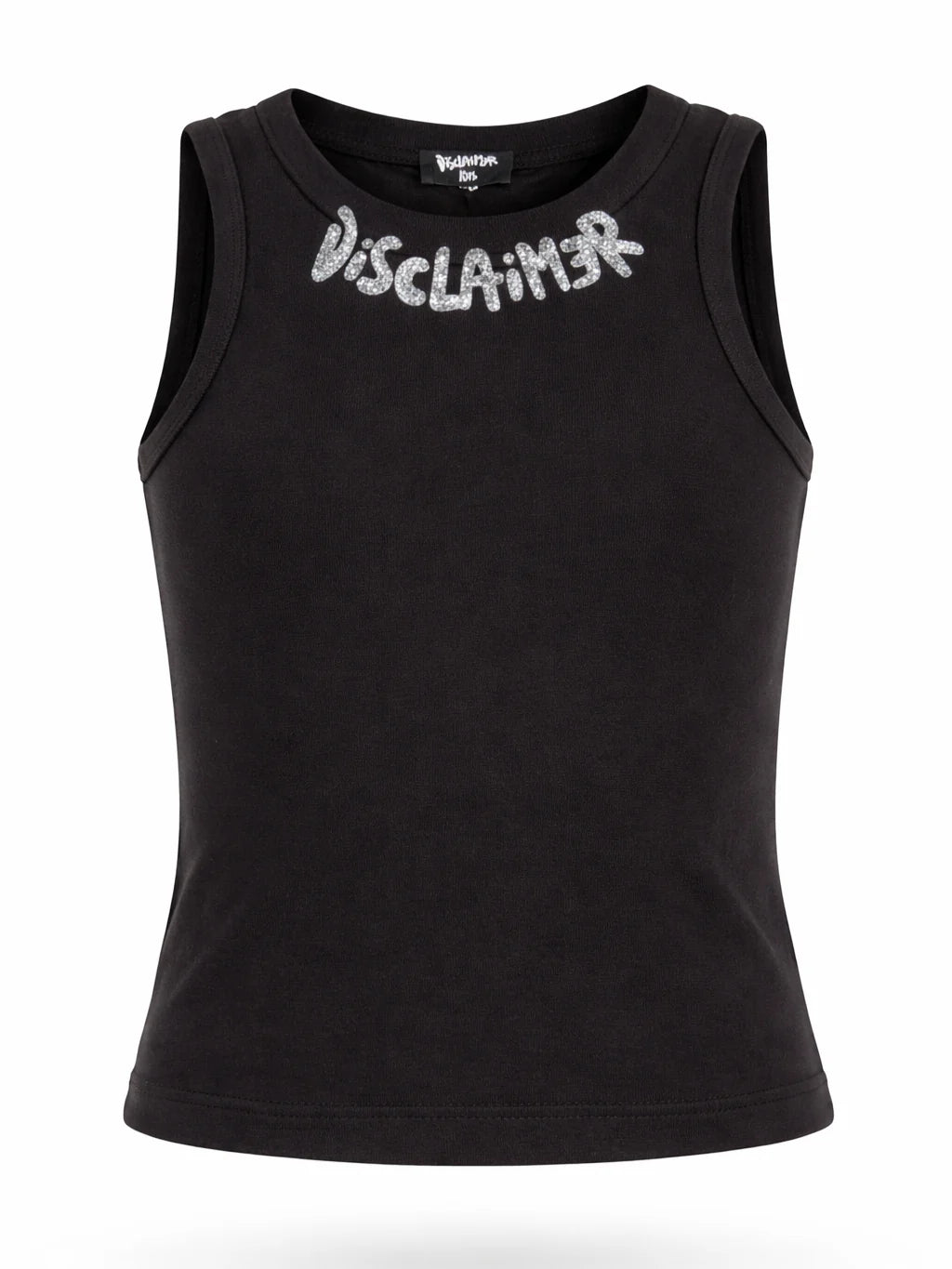 Disclaimer canotta bambina con logo glitter nero 58966 NERO DISCLAIMER