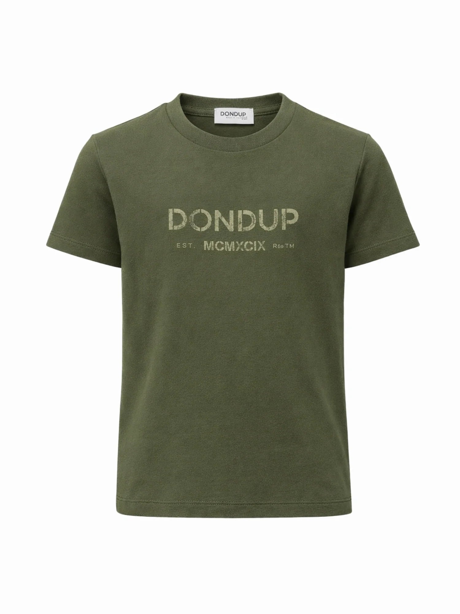 Dondup T-shirt bambino in cotone con logo verde militare DMTS0590JE017 1013 DONDUP