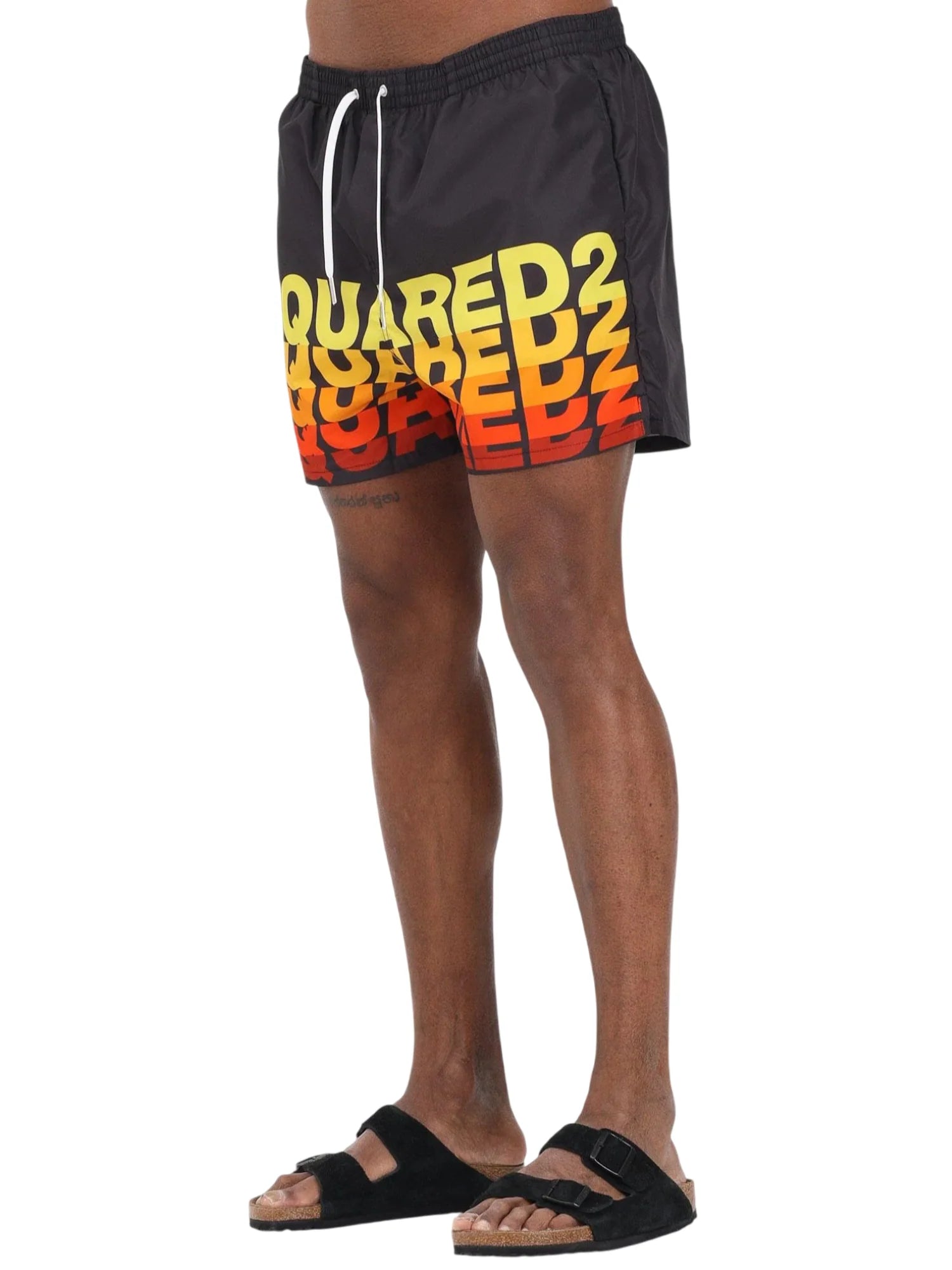 Dsquared2 boxer mare uomo con stampa logo nero D7B626710 001 DSQUARED2