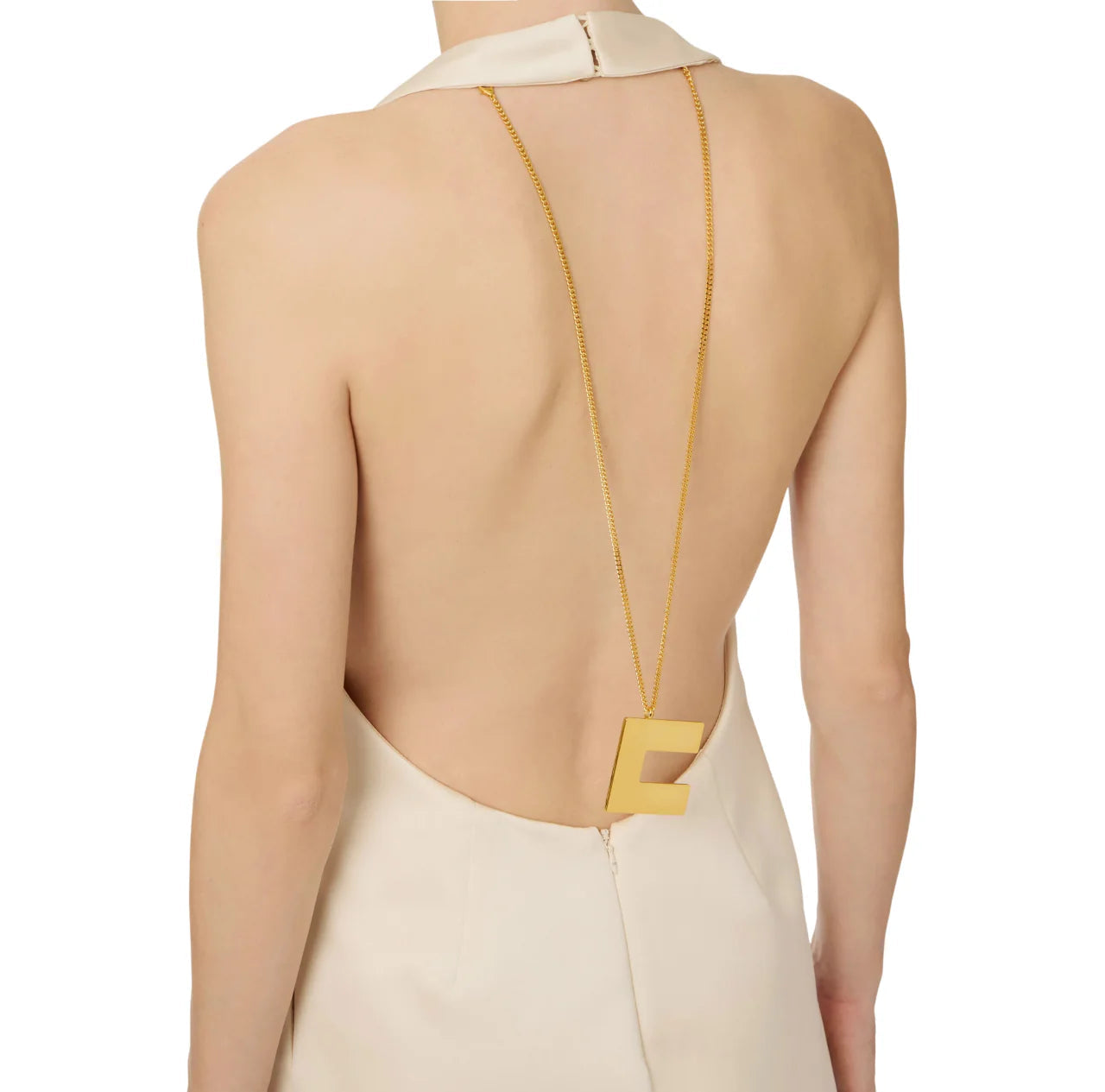Elisabetta Franchi abito corto con schiena scoperta color burro AB87162 193 ELISABETTA FRANCHI