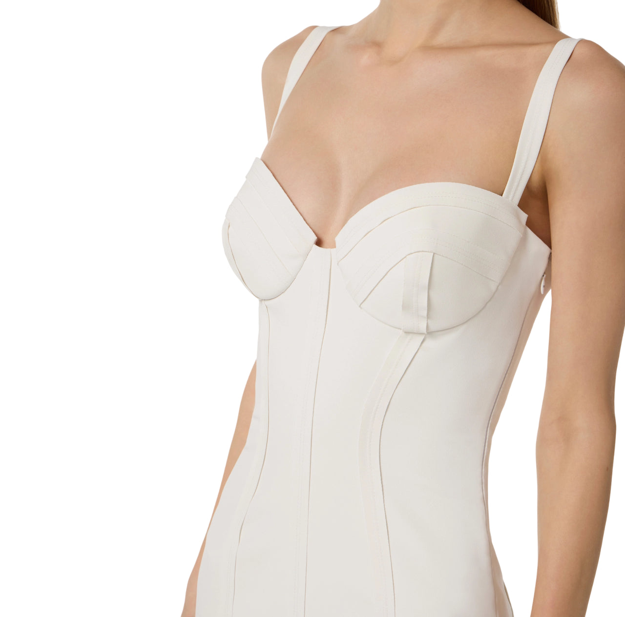 Elisabetta Franchi abito tubino stile bustier avorio AB91861 360 ELISABETTA FRANCHI