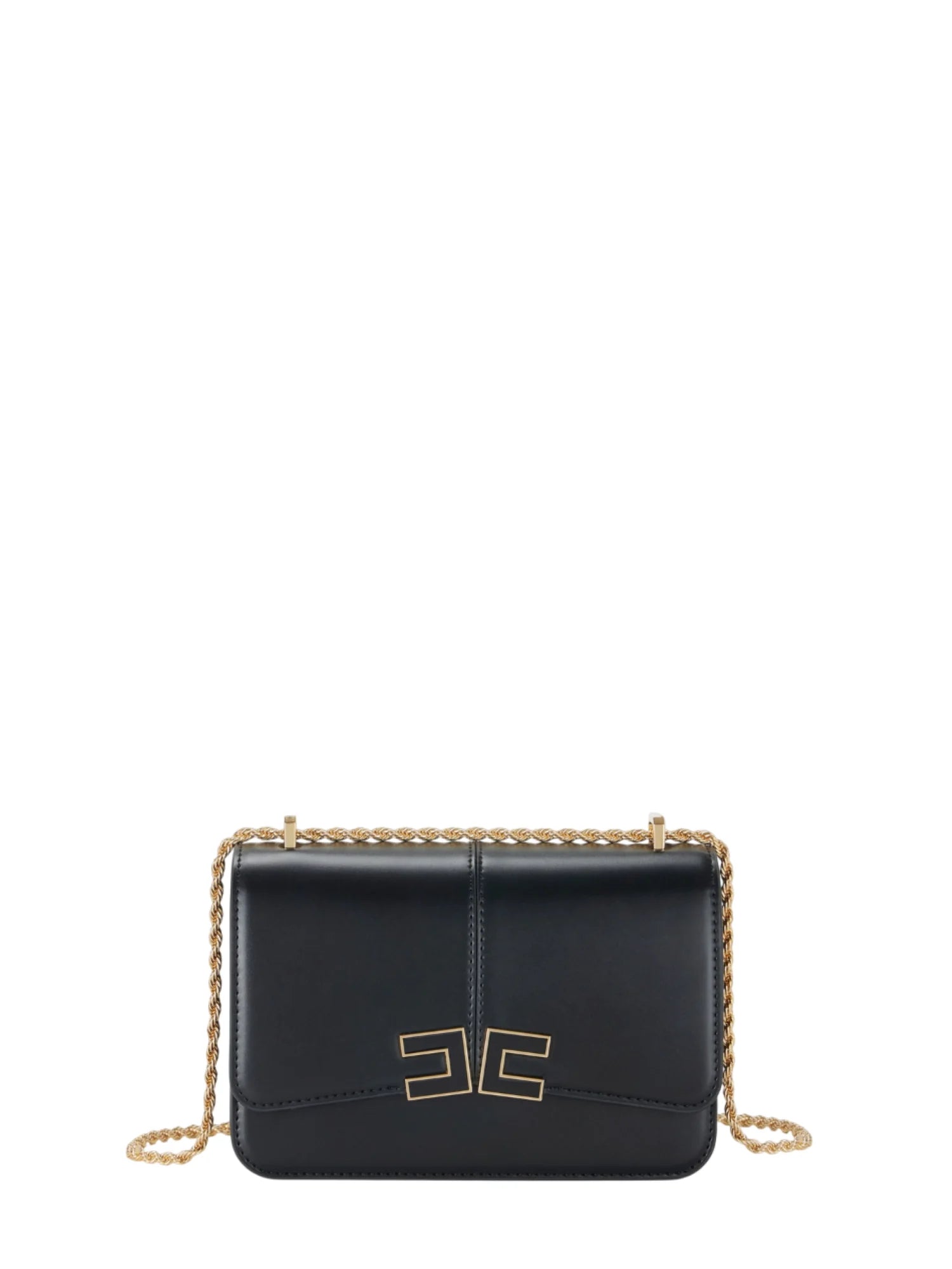 Elisabetta Franchi borsa a tracolla con logo iconico nero BS91A61 110 ELISABETTA FRANCHI