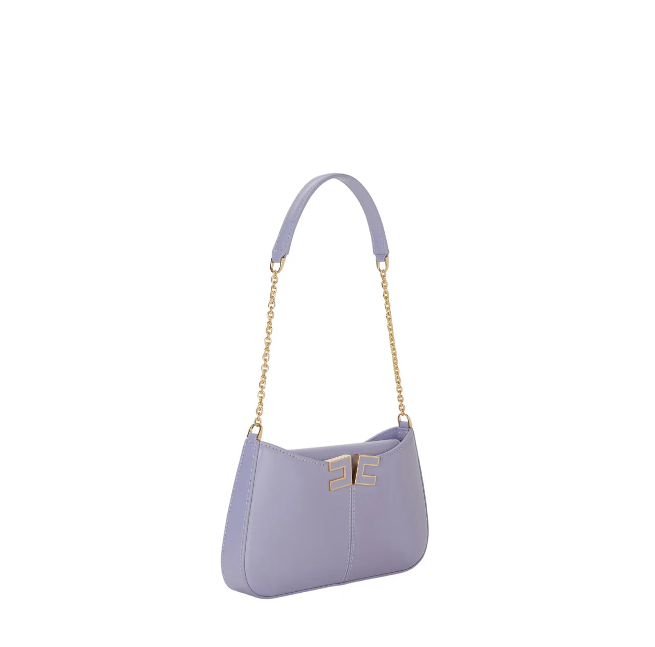 Elisabetta Franchi borsa a spalla con logo iconico lilla BS93A61 EV7 ELISABETTA FRANCHI