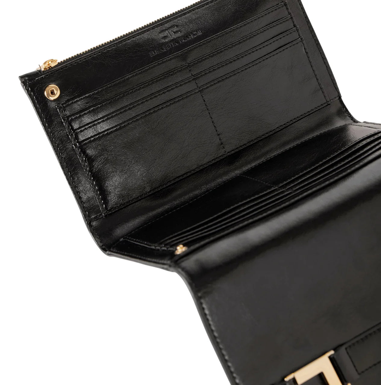 Elisabetta Franchi pochette in ecopelle con placca logo nero PF65A61 110 ELISABETTA FRANCHI