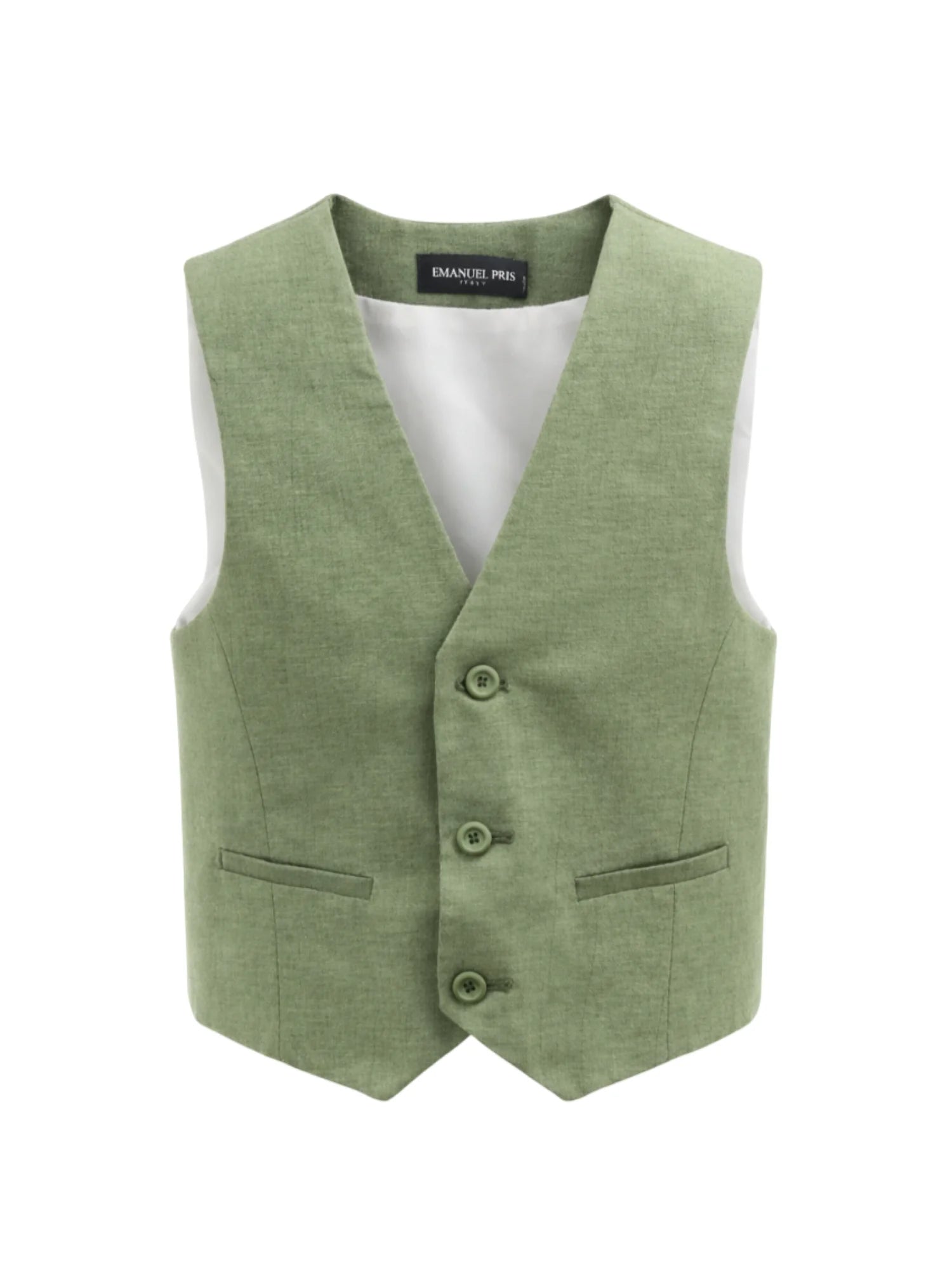 Emanuel Pris gilet bambino misto lino verde EPC2206B VERDE EMANUEL PRIS