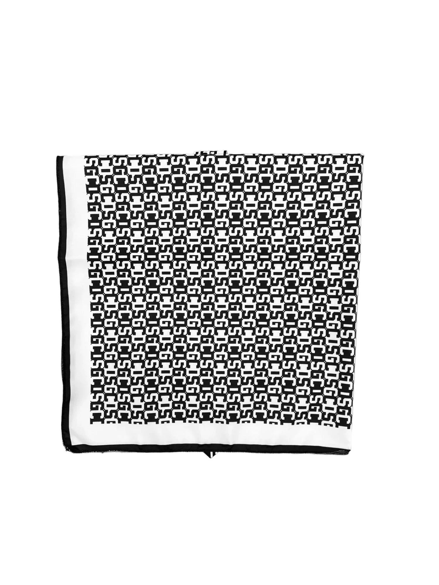 Gcds foulard unisex bambino con logo all over nero bianco C1BJQV901T332 BLACK-GREY GCDS