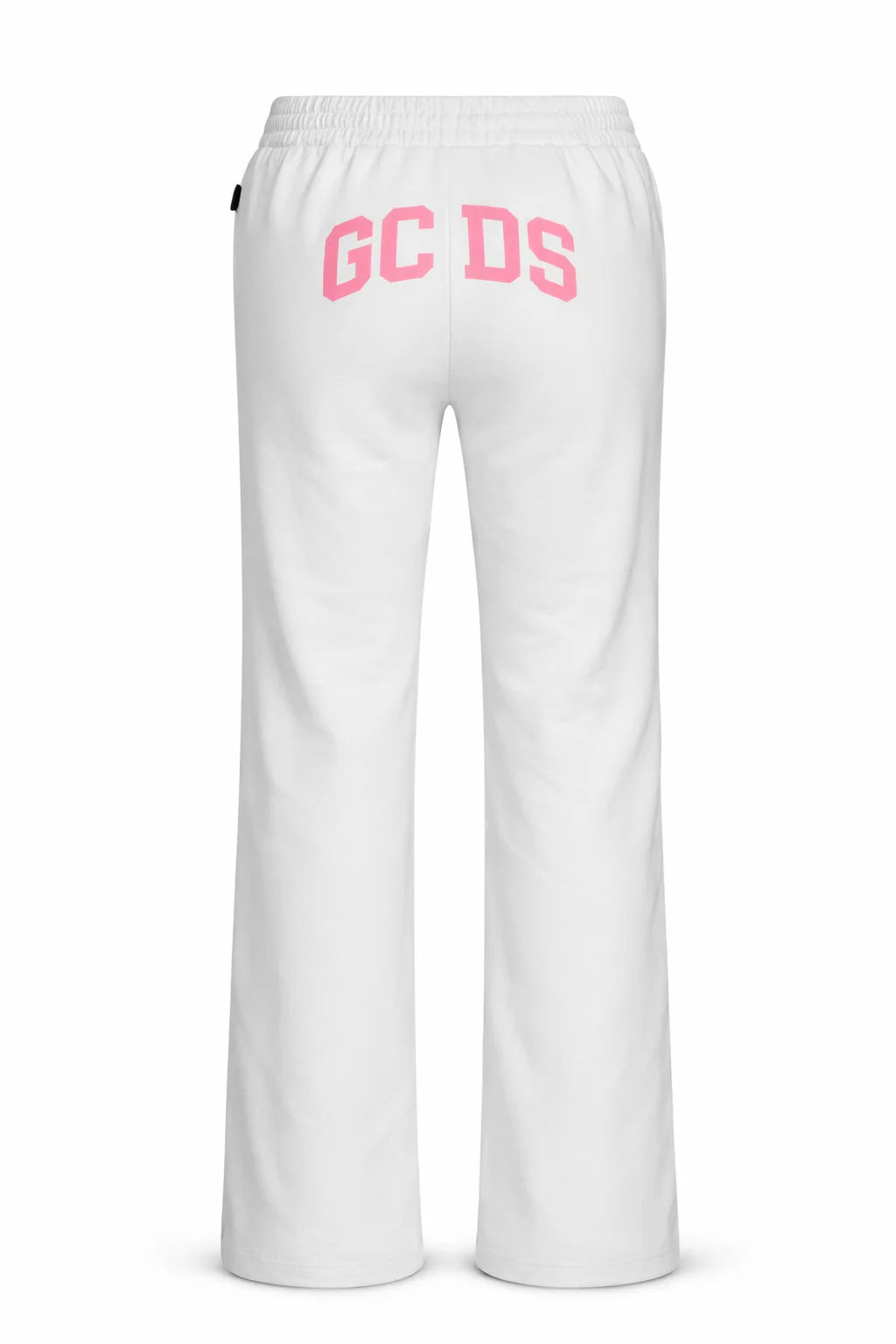 GCDS pantaloni bambina in felpa wide leg bianco C1GJQI547F335 OPTIC WHITE-PINK GCDS