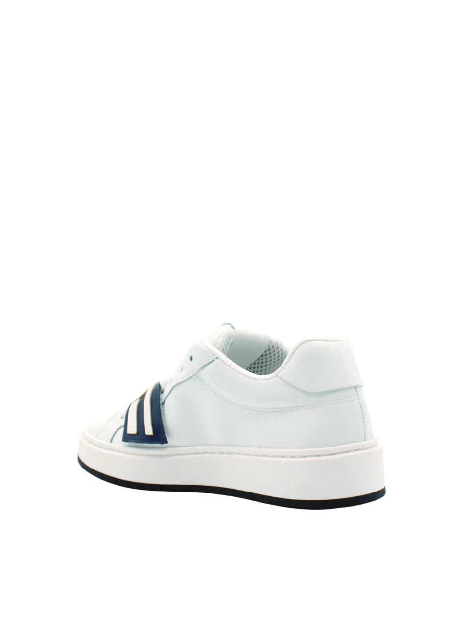 GCDS sneakers bambino in pelle con logo bianco GCK102-032-C WHITE-BLUE NAVY GCDS