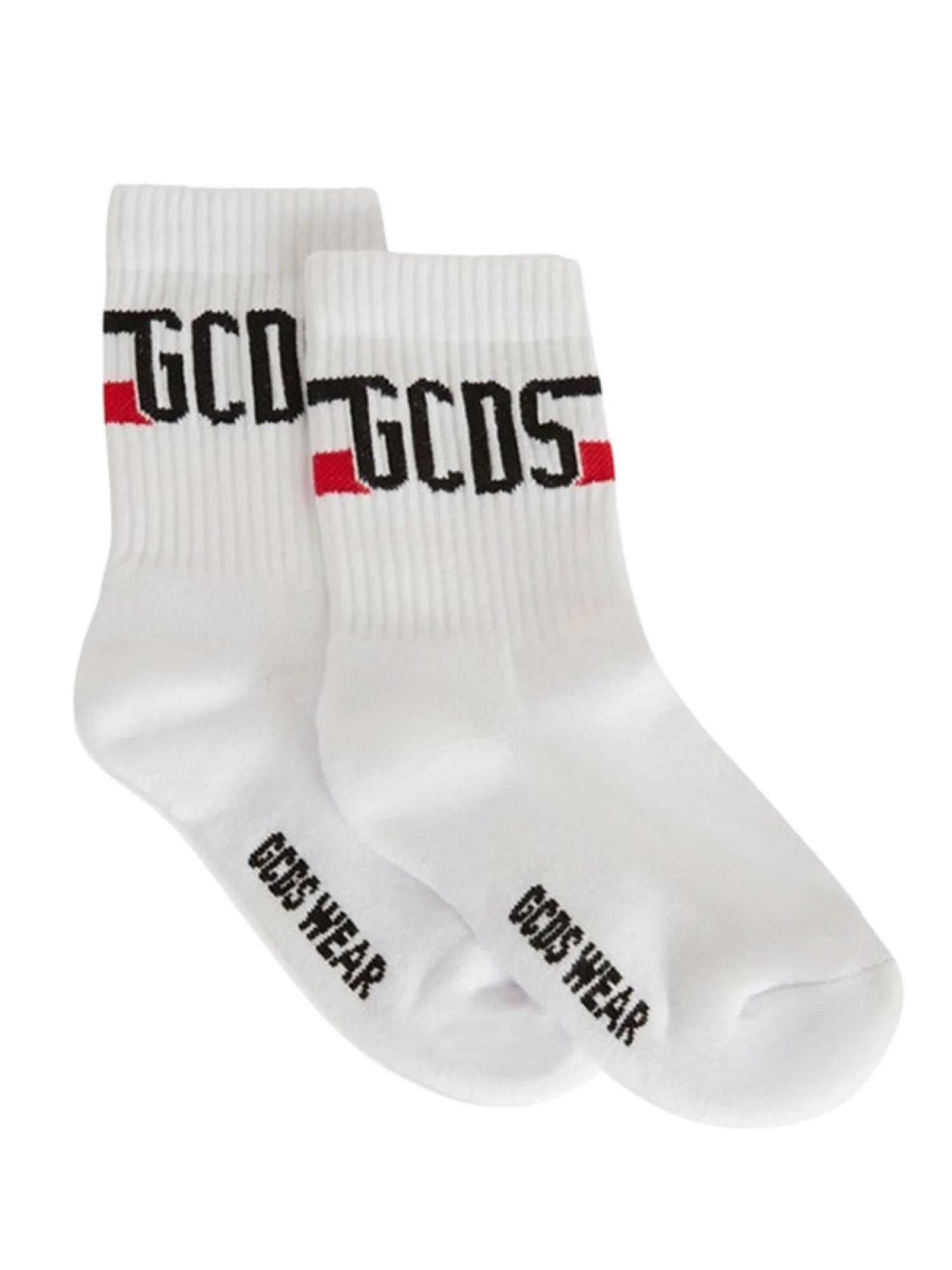 Gcds calzini unisex bambino con logo bianco Z0UJQQ611T801 OPTIC WHITE-BLACK GCDS