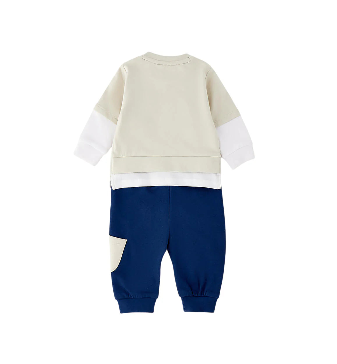 iDo completo sportivo neonato felpa e pantaloni ecrù blu 4G041 0172 iDO
