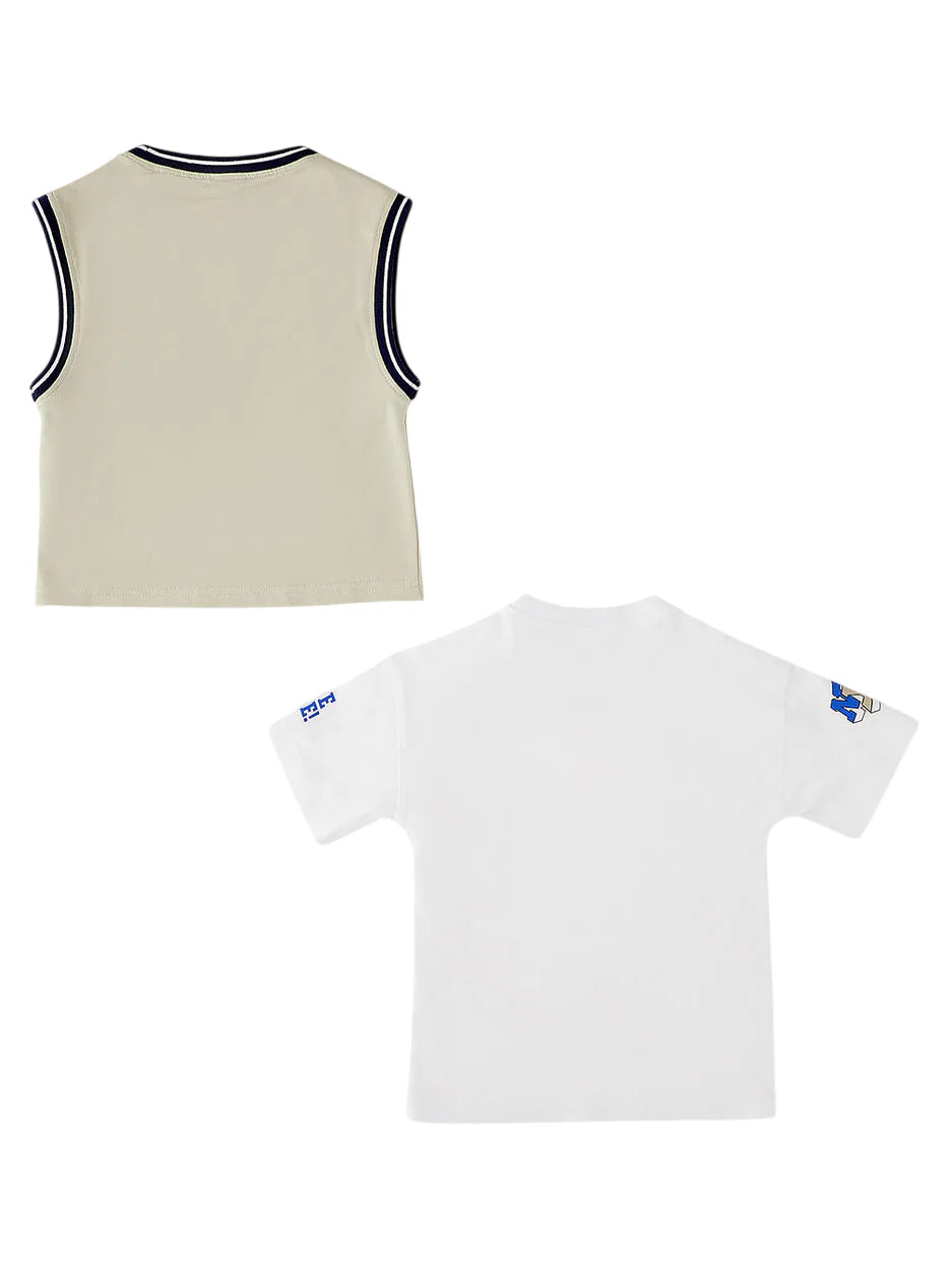 iDo 2 T-shirt bambino bianco beige 4G261 0436 iDO