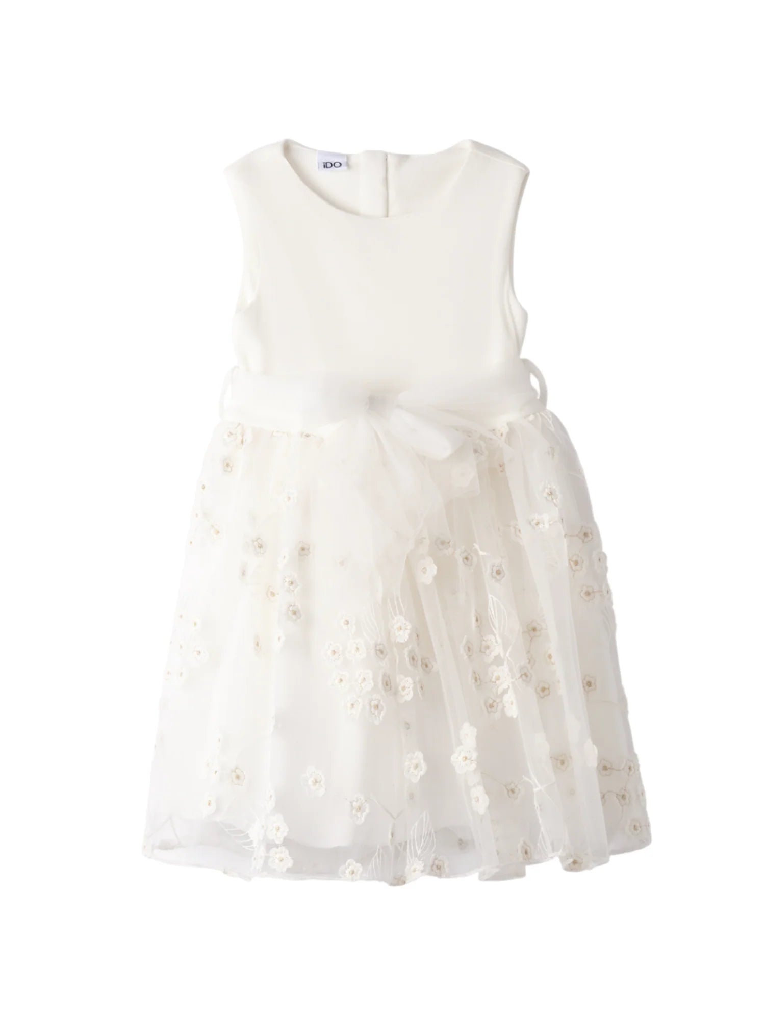 iDo abito cerimonia bambina con ricami floreali panna 4G330 0112 iDO
