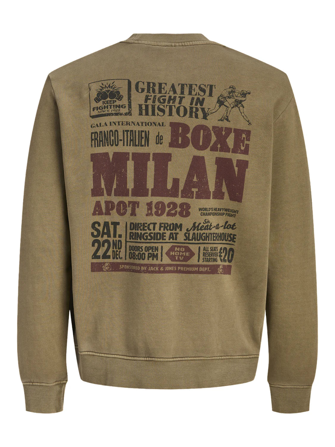 Jack&Jones felpa uomo Apot verde fango 12289755 BEECH JACK&JONES