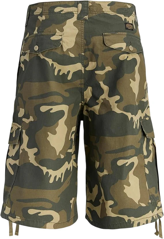 Jack&Jones bermuda uomo baggy stampa camouflage verde 12296731 ALOE CAMO JACK&JONES