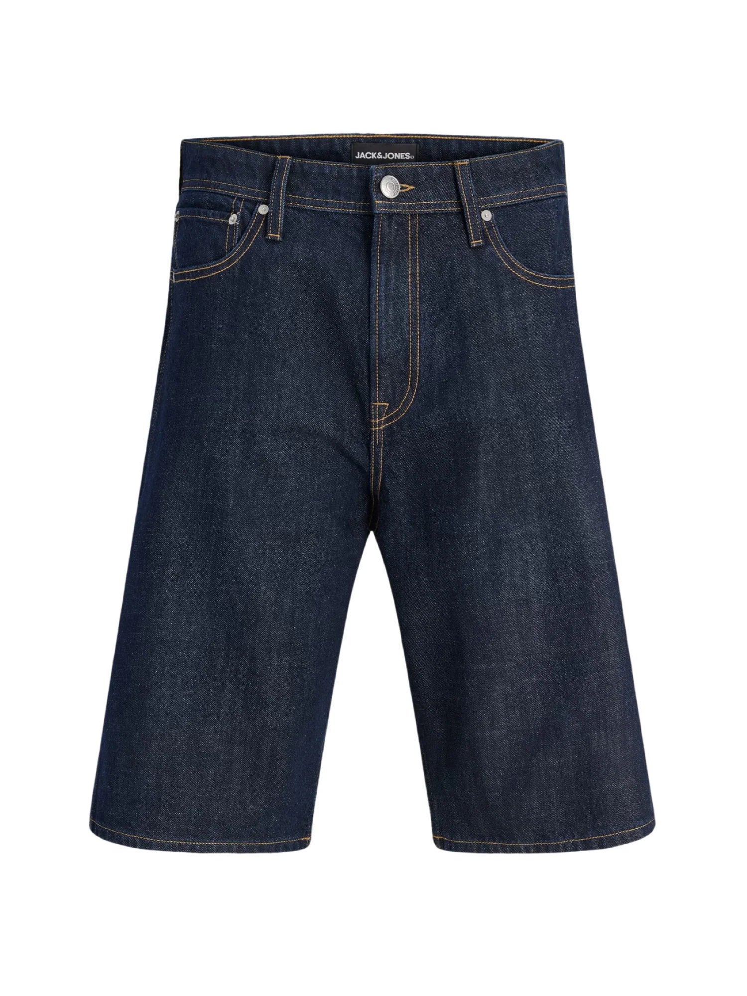 Jack&Jones bermuda uomo in denim baggy lavaggio scuro 12297448 BLUE DENIM RAW JACK&JONES