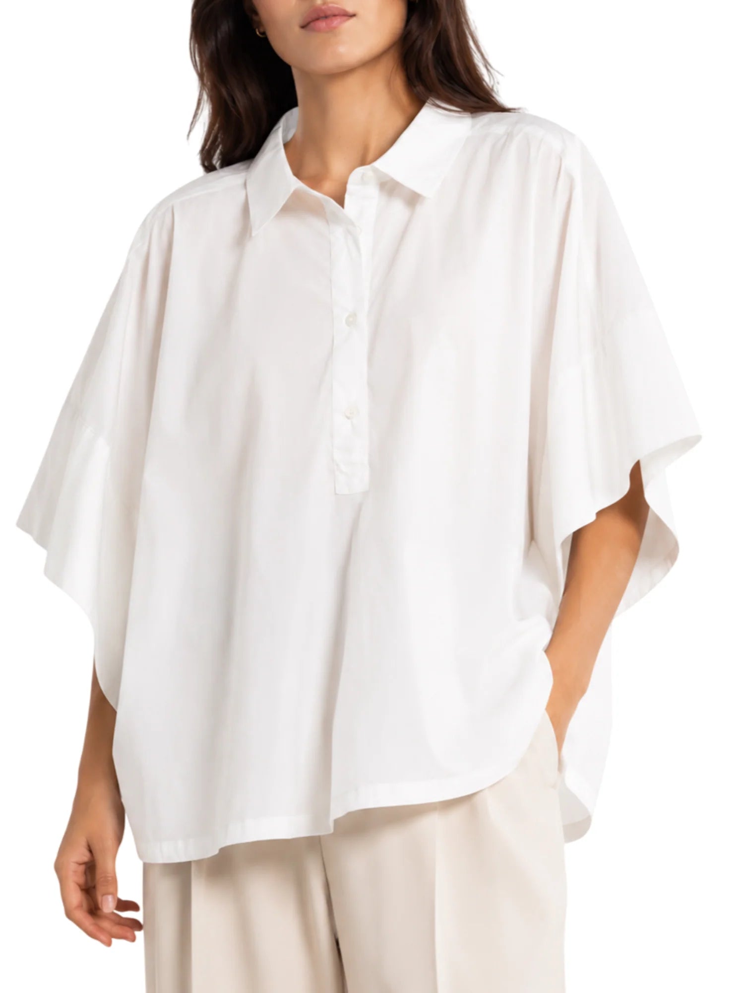 Jc Sophie camicia donna Lilo maniche pipistrello panna L3041 OFF WHITE JC SOPHIE