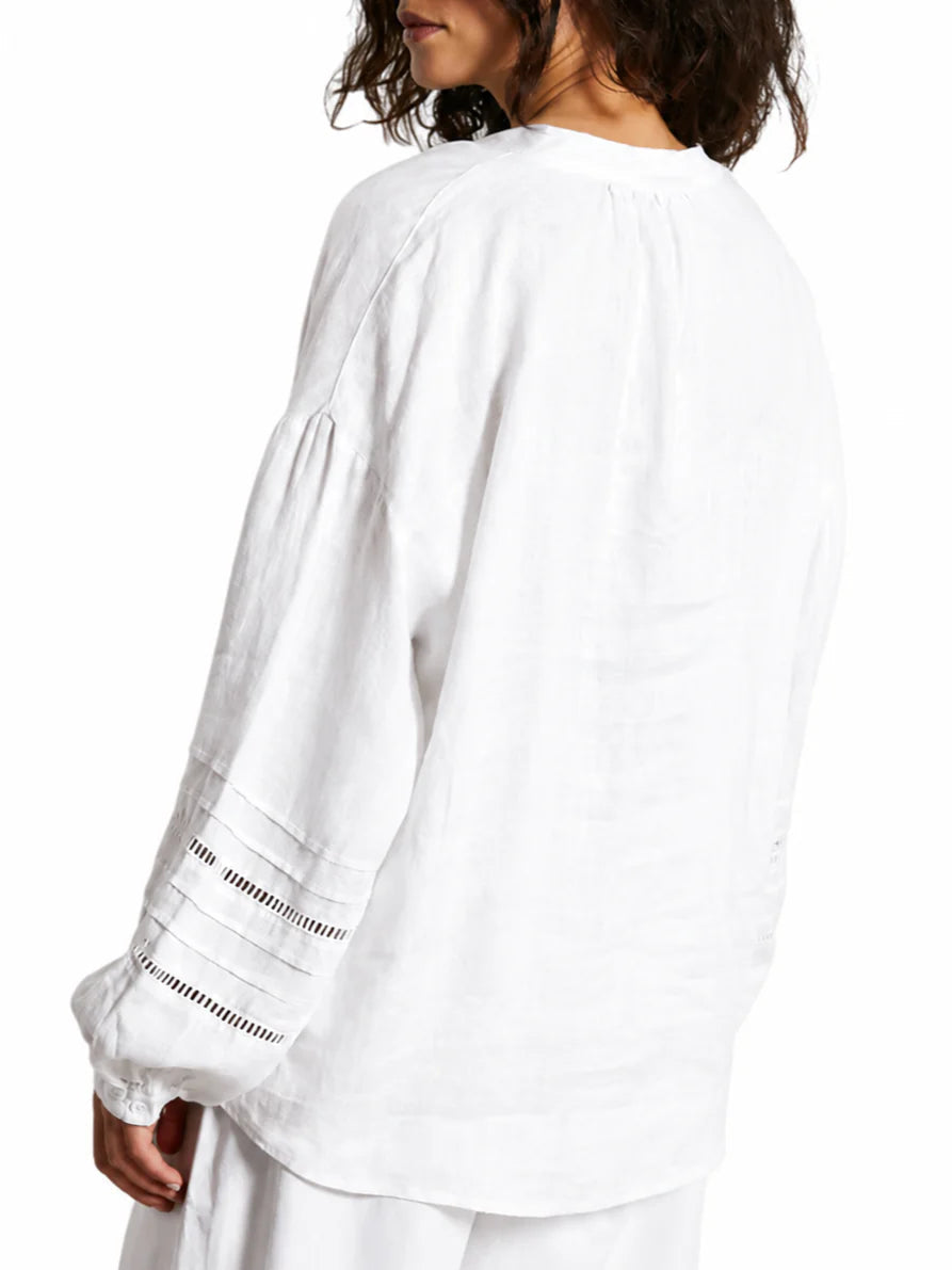 Jc Sophie blusa donna Leslie in lino bianco L3118 OFF WHITE JC SOPHIE